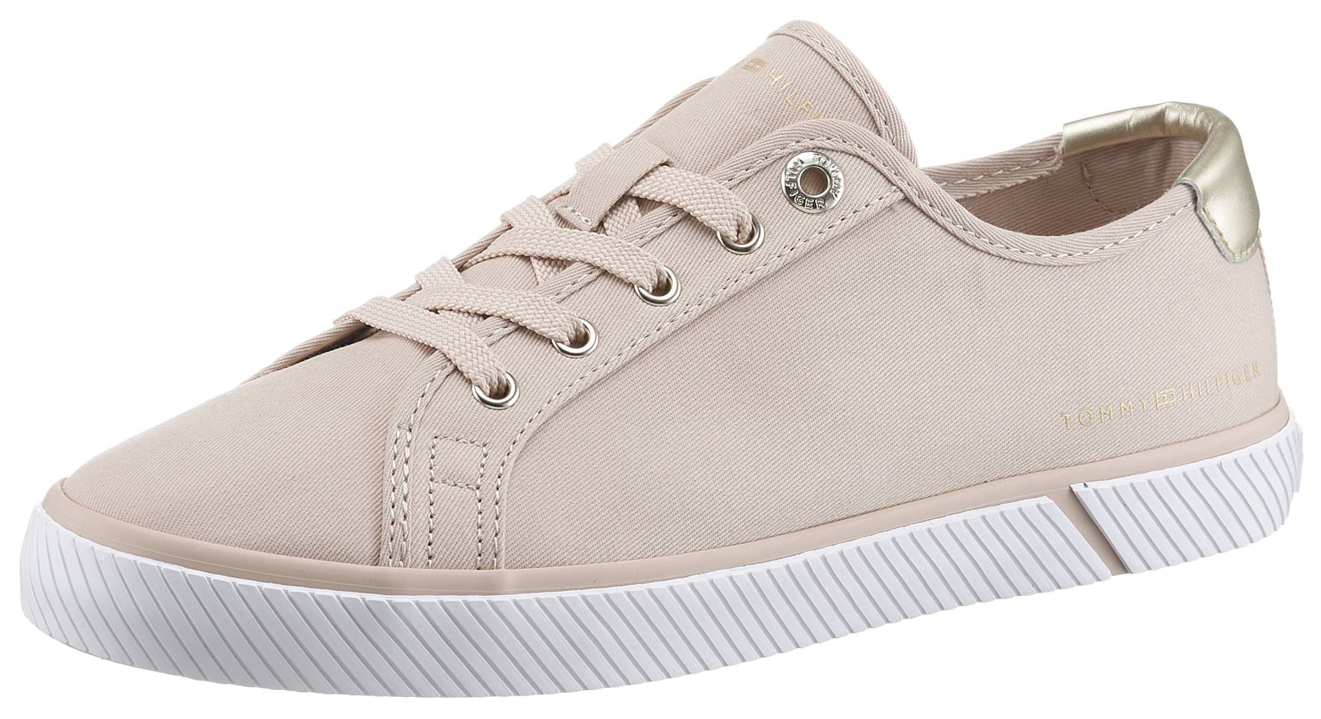 Tommy Hilfiger Plateausneaker »LACE UP VULC SNEAKER«, Kontrastbesatz in Metallicoptik, Freizeitschuh, Halbschuh, Schnürschuh von Tommy Hilfiger