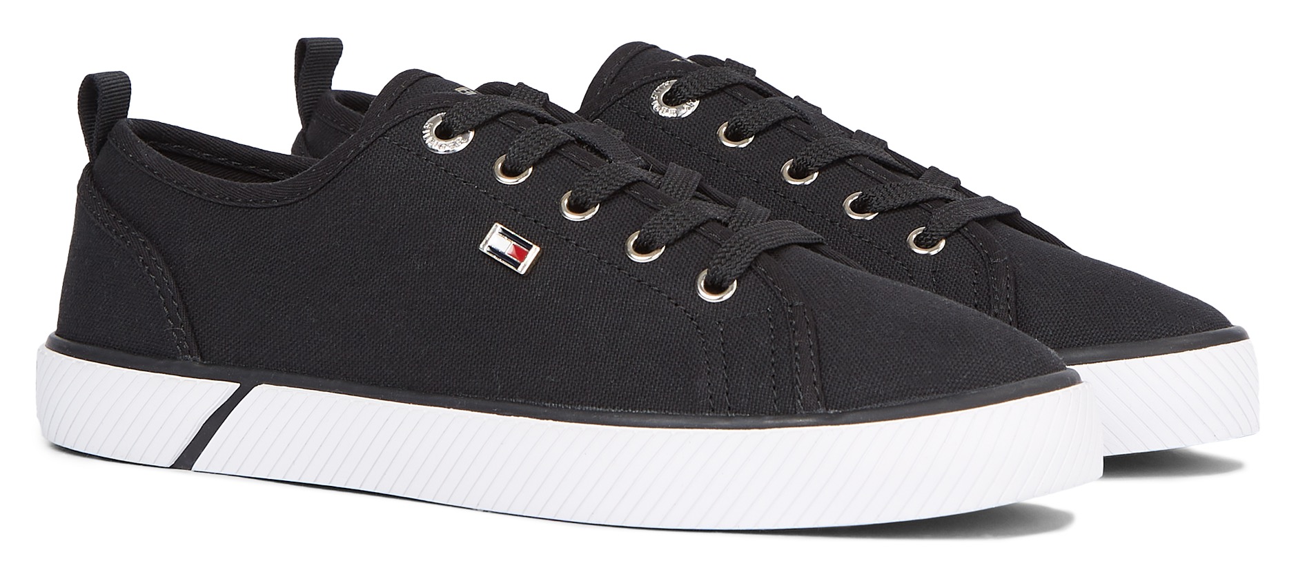 Tommy Hilfiger Plateausneaker »VULC CANVAS SNEAKER«, Freizeitschuh, Halbschuh, Schnürschuh mit praktischer Anziehlasche Tommy Hilfiger Plateausneaker »VULC CANVAS SNEAKER«, Freizeitschuh, Halbschuh, Schnürschuh mit praktischer Anziehlasche von Tommy Hilfiger