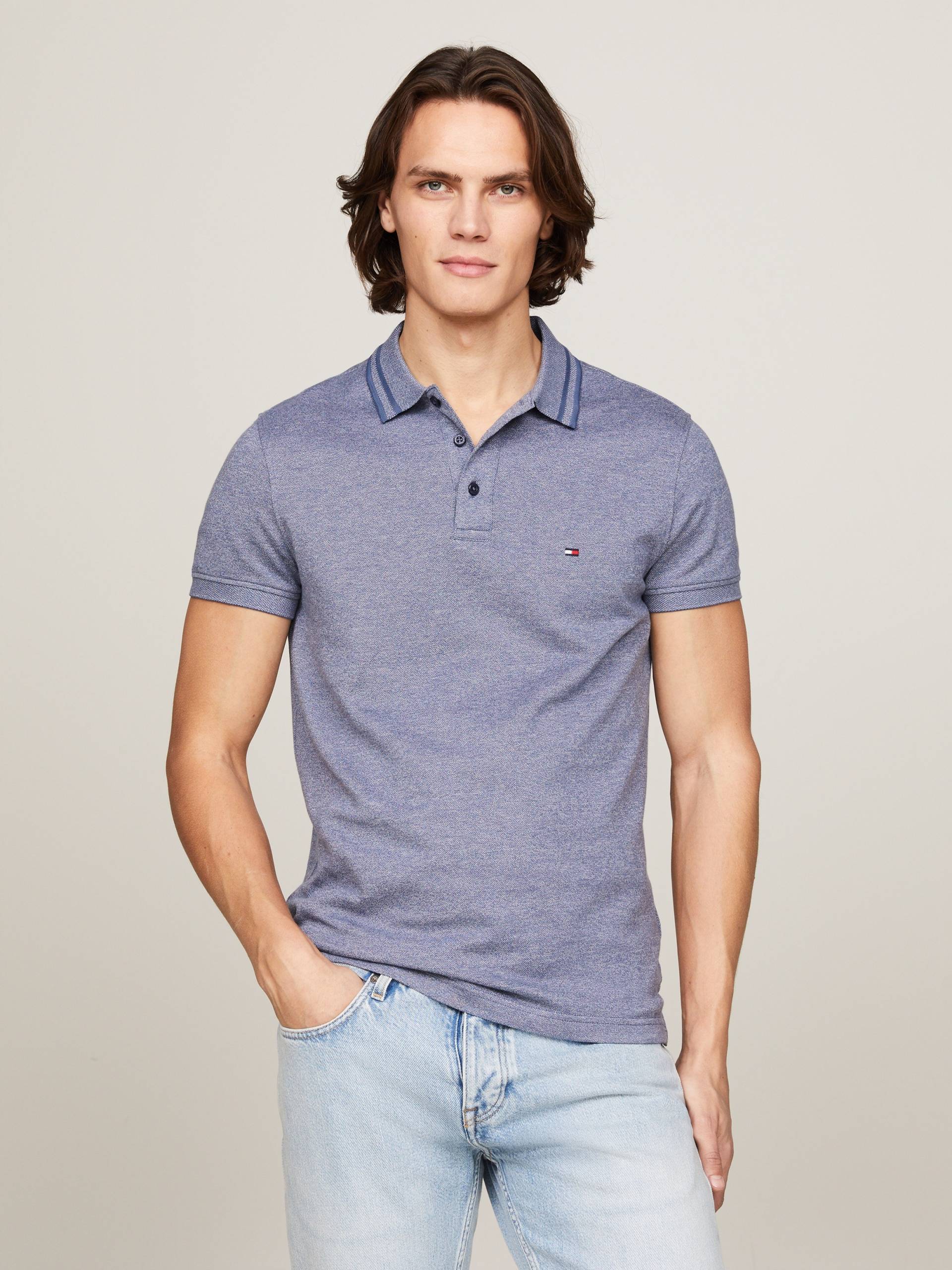 Tommy Hilfiger Poloshirt »PRETWIST MOULINE SLIM FIT POLO« von Tommy Hilfiger