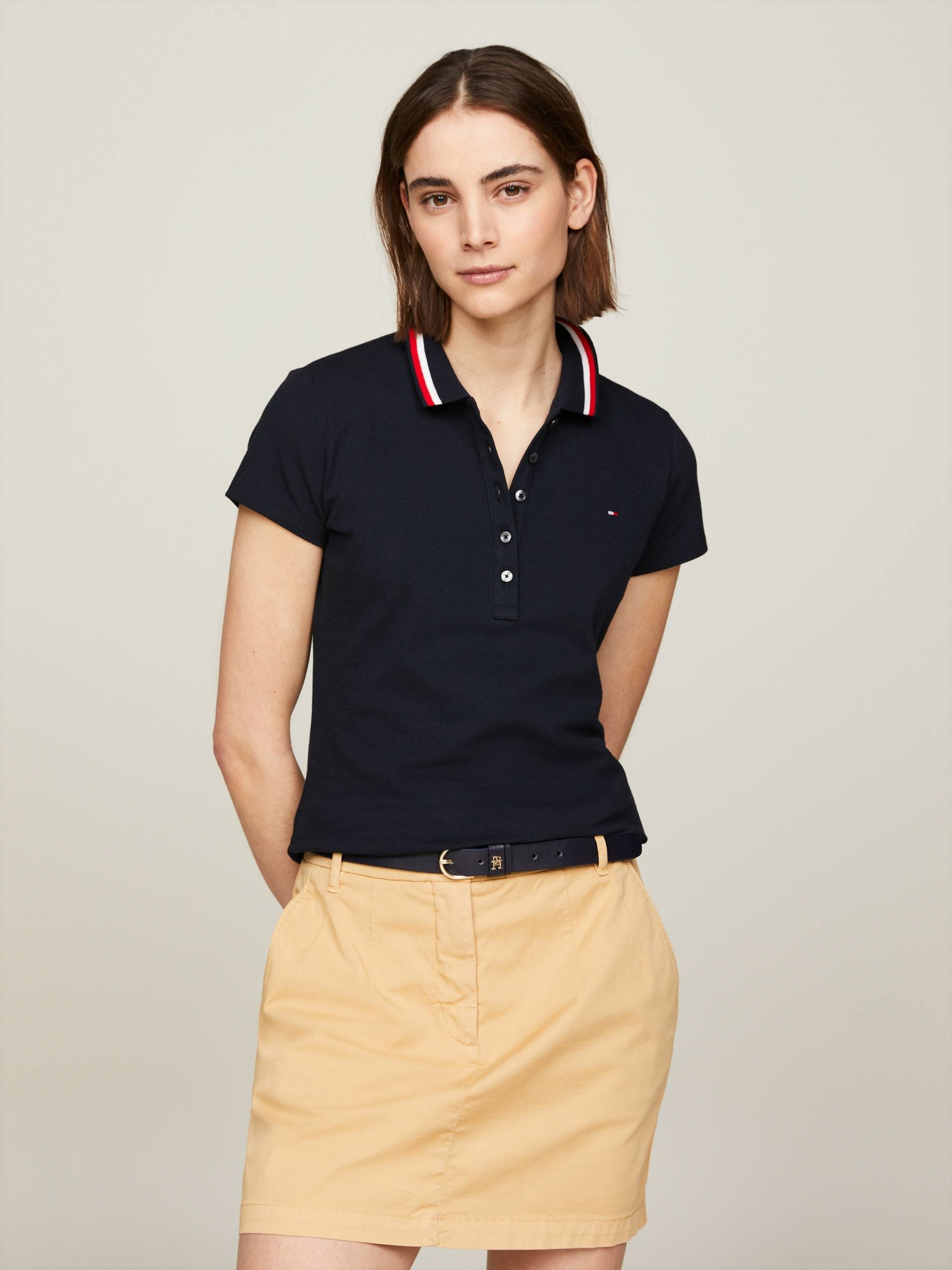 Tommy Hilfiger Poloshirt »SLIM GLOBAL STRIPE POLO SS« von Tommy Hilfiger