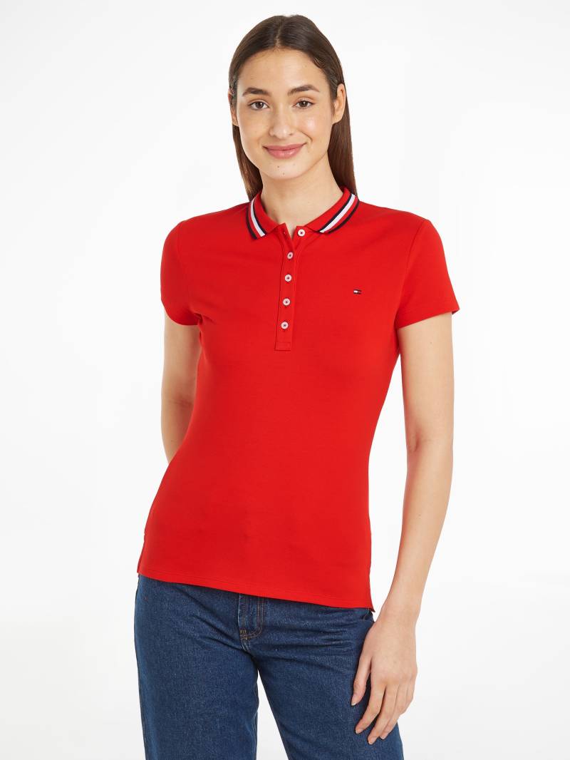 Tommy Hilfiger Poloshirt »SLIM GLOBAL STRIPE POLO SS«, (Global Serie TH WOMEN), Polokragen mit Kontraststreifen, kleine Knopleiste von Tommy Hilfiger