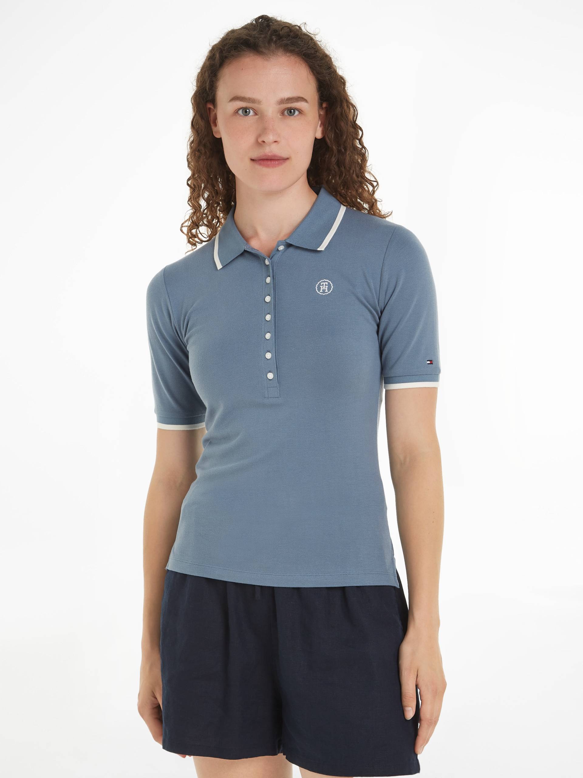 Tommy Hilfiger Poloshirt »SLIM SMD TIPPING LYOCELL POLO SS«, mit kontrastfarbenen Einsätzen von Tommy Hilfiger