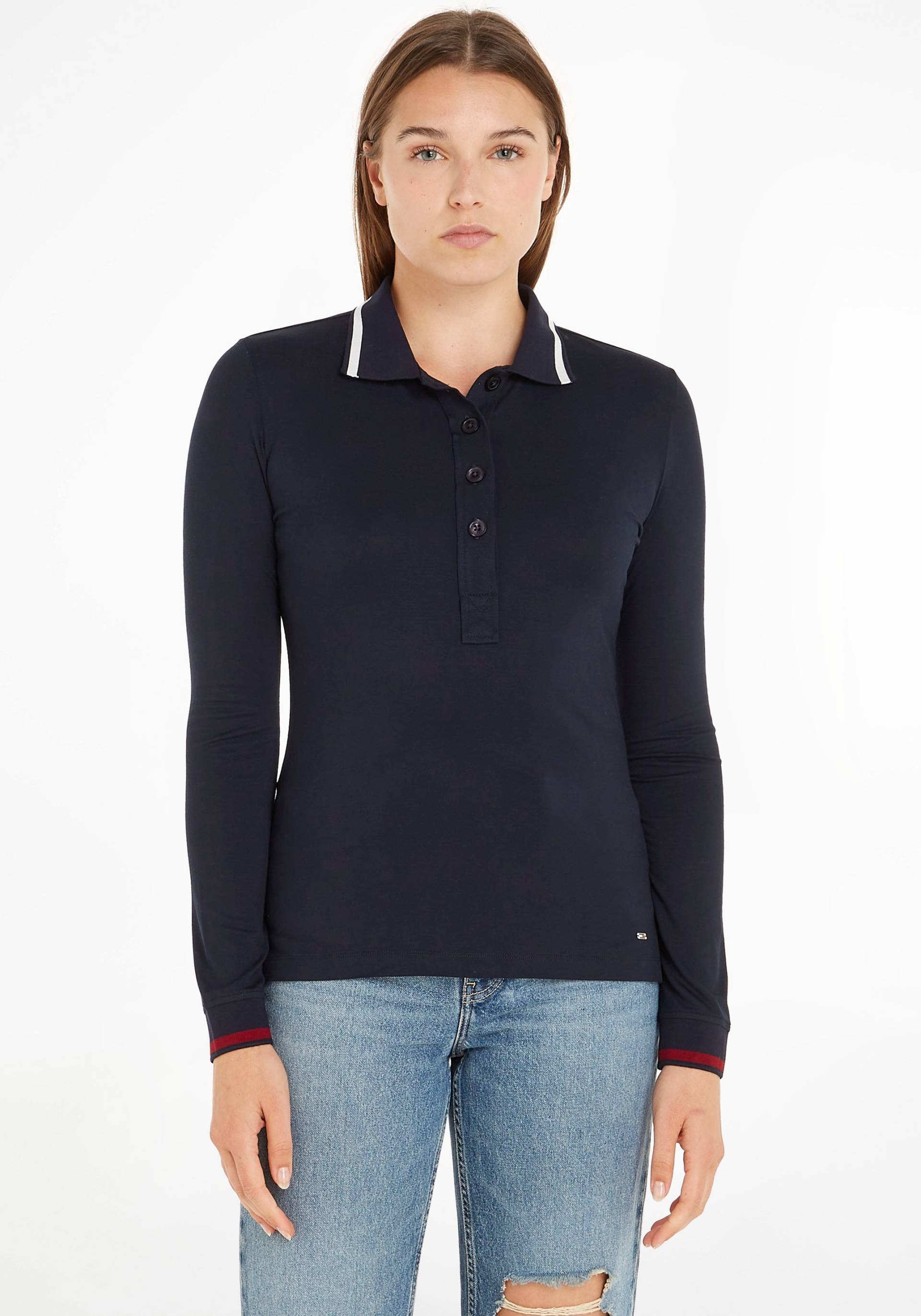 Tommy Hilfiger Poloshirt »SLIM SPLIT GLOBAL STR POLO LS« von Tommy Hilfiger