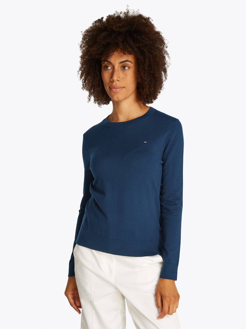 Tommy Hilfiger Rundhalspullover »CO JERSEY STITCH LS C-NK SWT«, mit Logostickerei von Tommy Hilfiger