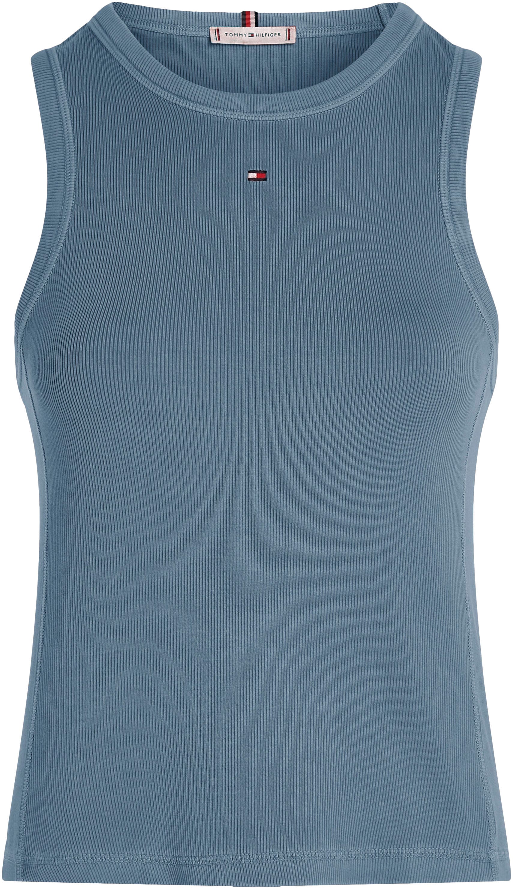 Tommy Hilfiger Rundhalsshirt »MUTED GMD SLIM RIB TANK«, mit Logostickerei von Tommy Hilfiger