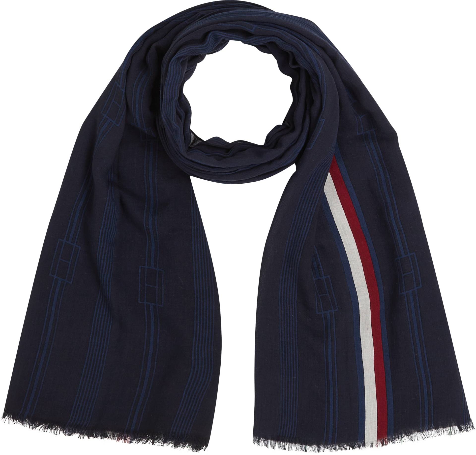 Tommy Hilfiger Schal »ESSENTIAL FLAG SCARF«, transparente Struktur, leicht fransig von Tommy Hilfiger