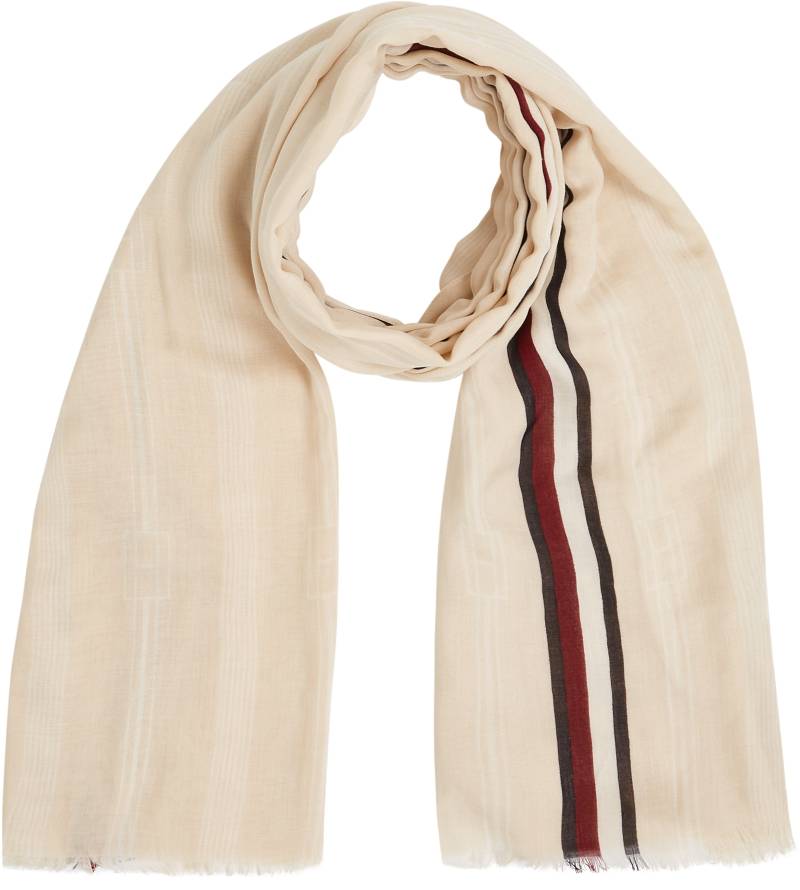 Tommy Hilfiger Schal »ESSENTIAL FLAG SCARF«, transparente Struktur, leicht fransig von Tommy Hilfiger