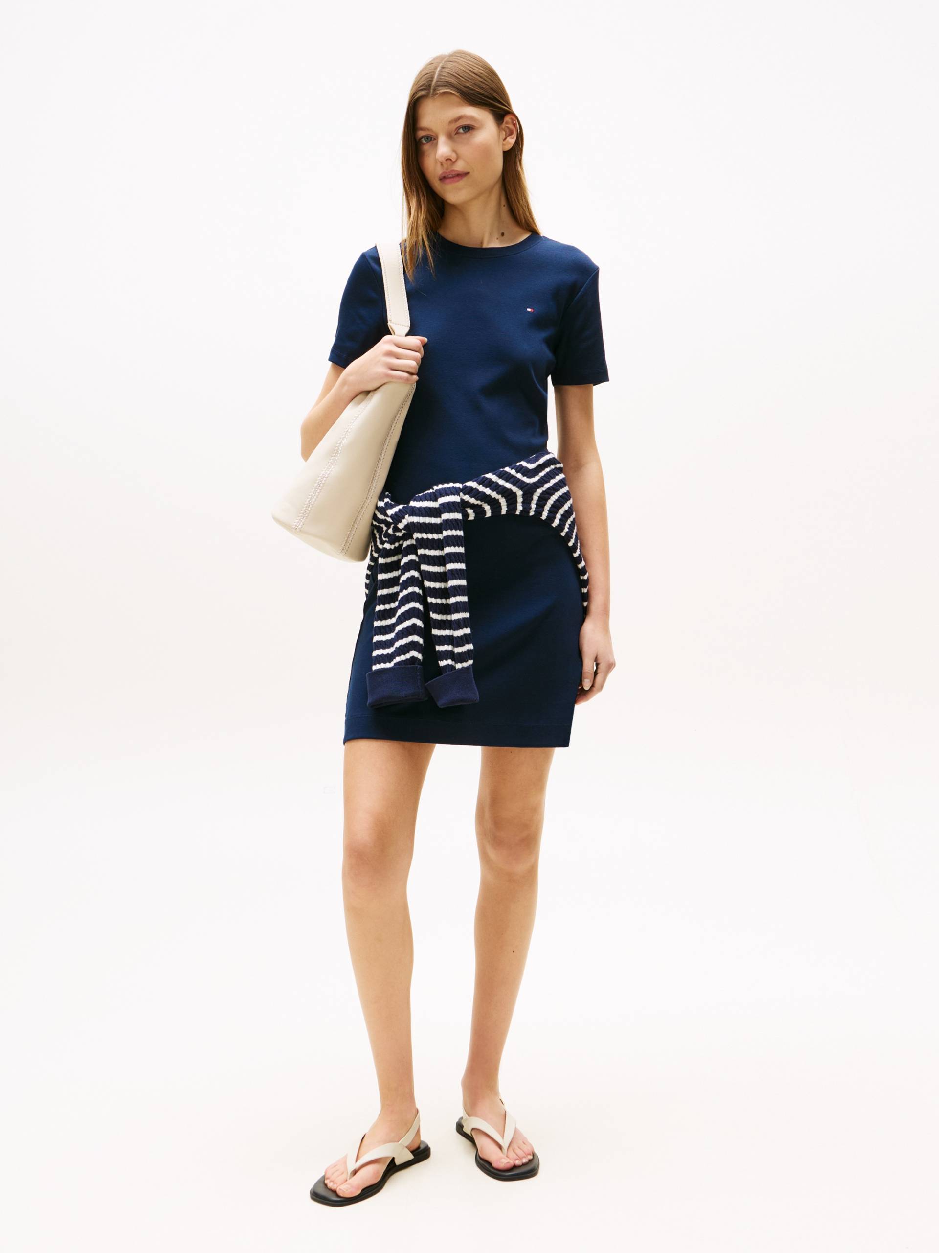 Tommy Hilfiger Shirtkleid »NEW CODY STR SLIM SHORT DRS SS«, mit allover Streifendessin, Logo-Flag von Tommy Hilfiger
