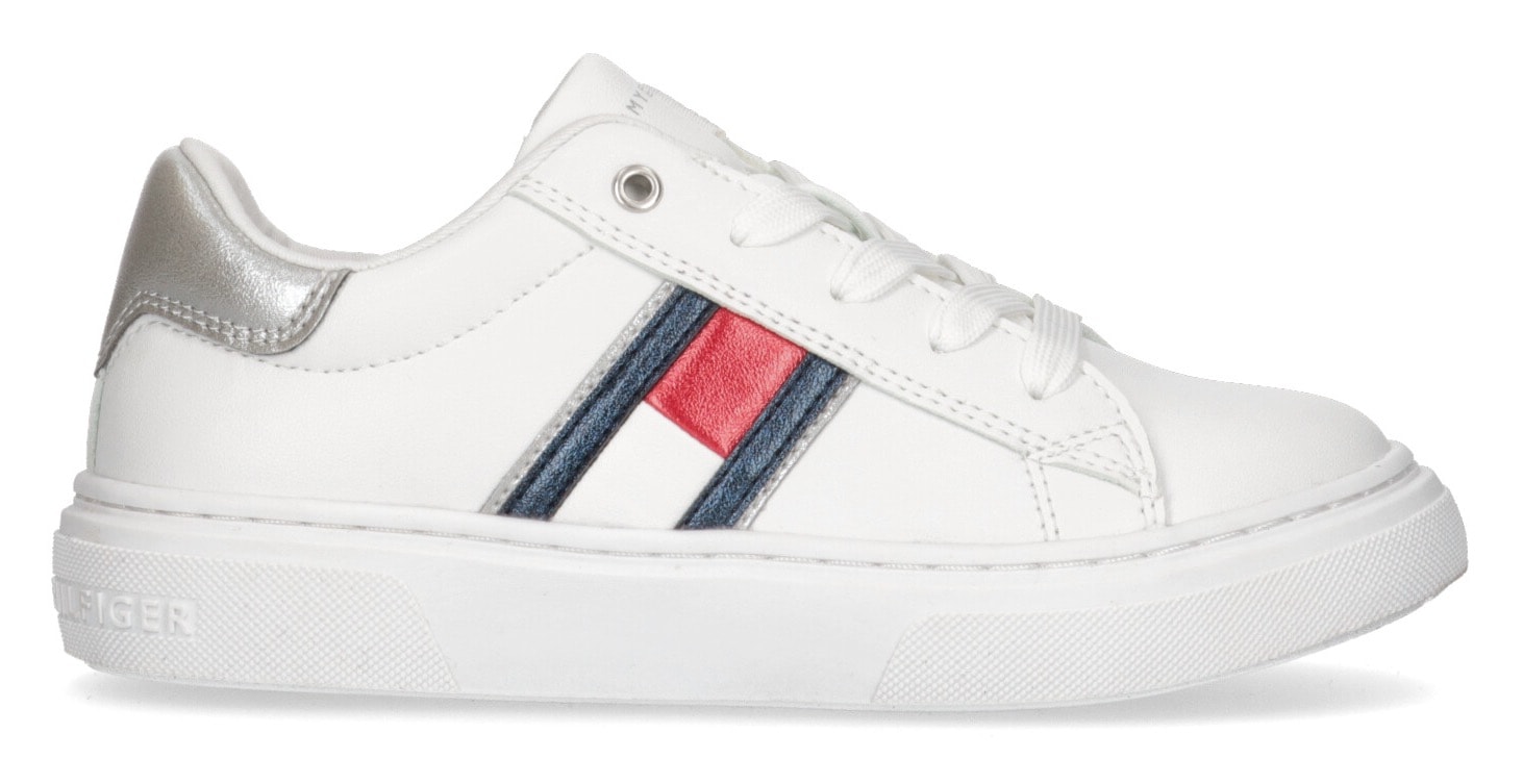 Tommy Hilfiger Sneaker »FLAG LOW CUT LACE-UP SNEAKER«, mit Reissverschluss, Freizeitschuh, Halbschuh, Schnürschuh von Tommy Hilfiger