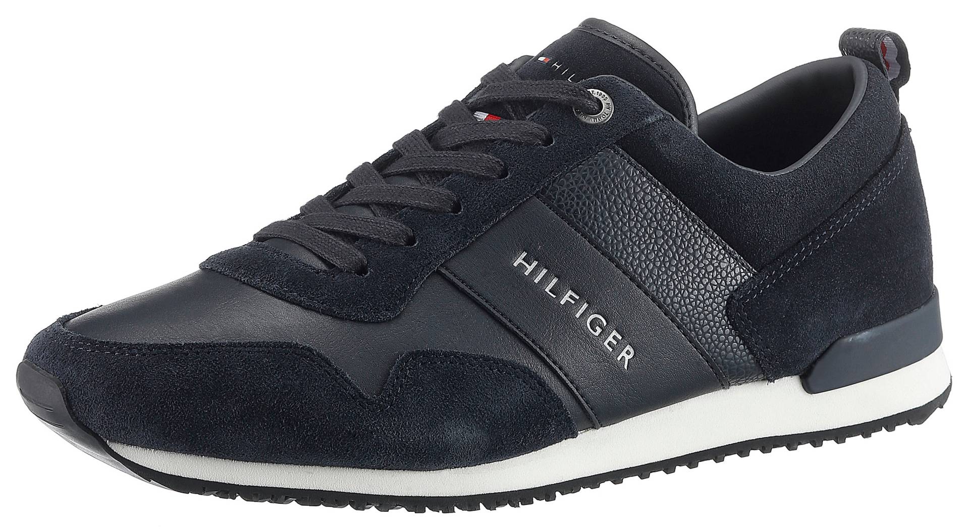 Tommy Hilfiger Sneaker »ICONIC LEATHER SUEDE MIX RUNNER«, im Materialmix, Freizeitschuh, Halbschuh, Schnürschuh von Tommy Hilfiger