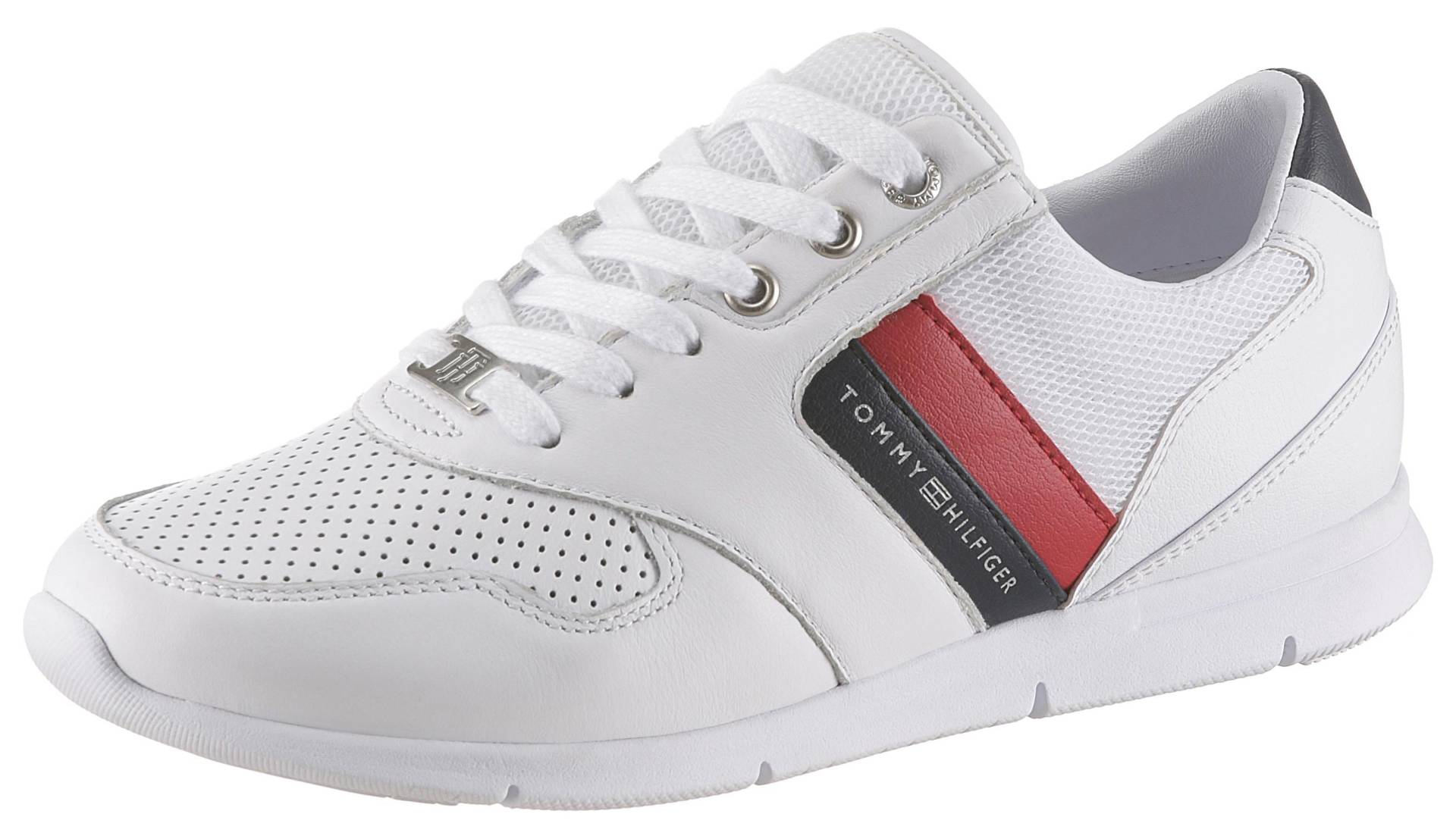 Tommy Hilfiger Sneaker »LIGHTWEIGHT LEATHER SNEAKER«, mit sommerlichem Lochmuster, Freizeitschuh, Halbschuh, Schnürschuh von Tommy Hilfiger