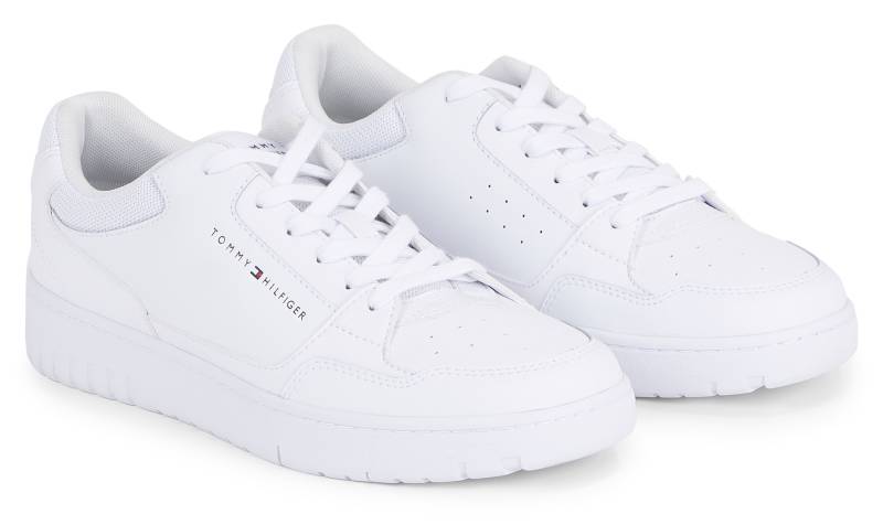 Tommy Hilfiger Sneaker »TH BASKET CORE LEATHER ESS«, mit gepolstertem Schaftrand, Freizeitschuh, Halbschuh, Schnürschuh von Tommy Hilfiger
