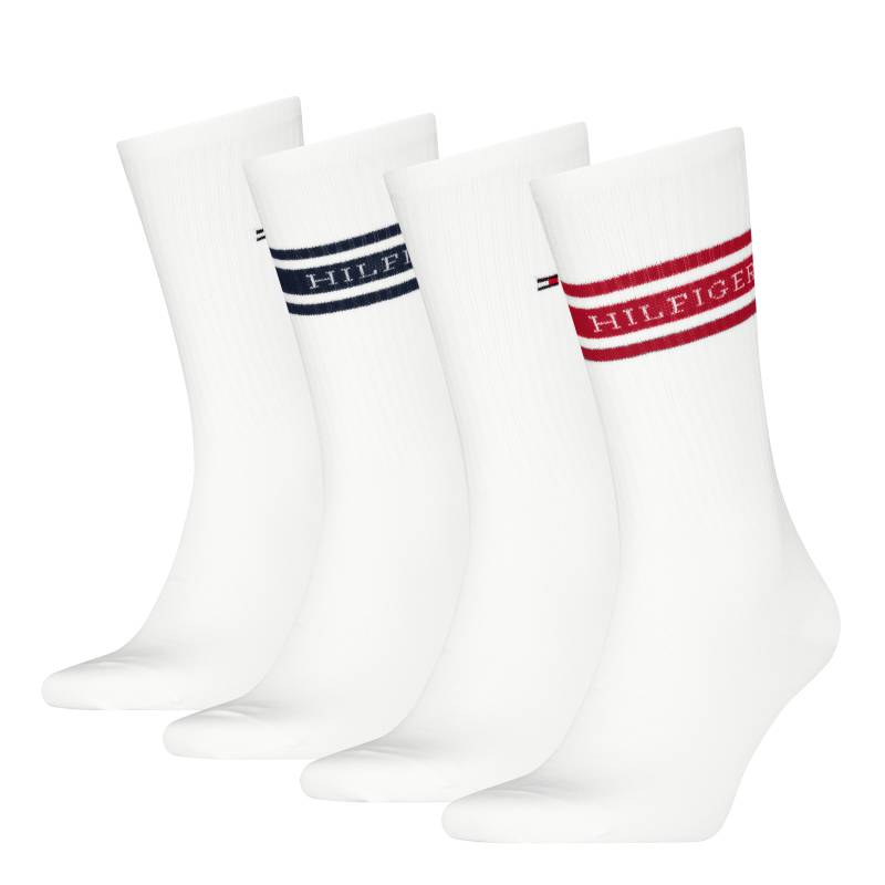 Tommy Hilfiger Socken »TH MEN SOCK 4P GIFTBOX SPORT«, (4 Paar), mit kontrastierendem Logo-Schriftzug von Tommy Hilfiger