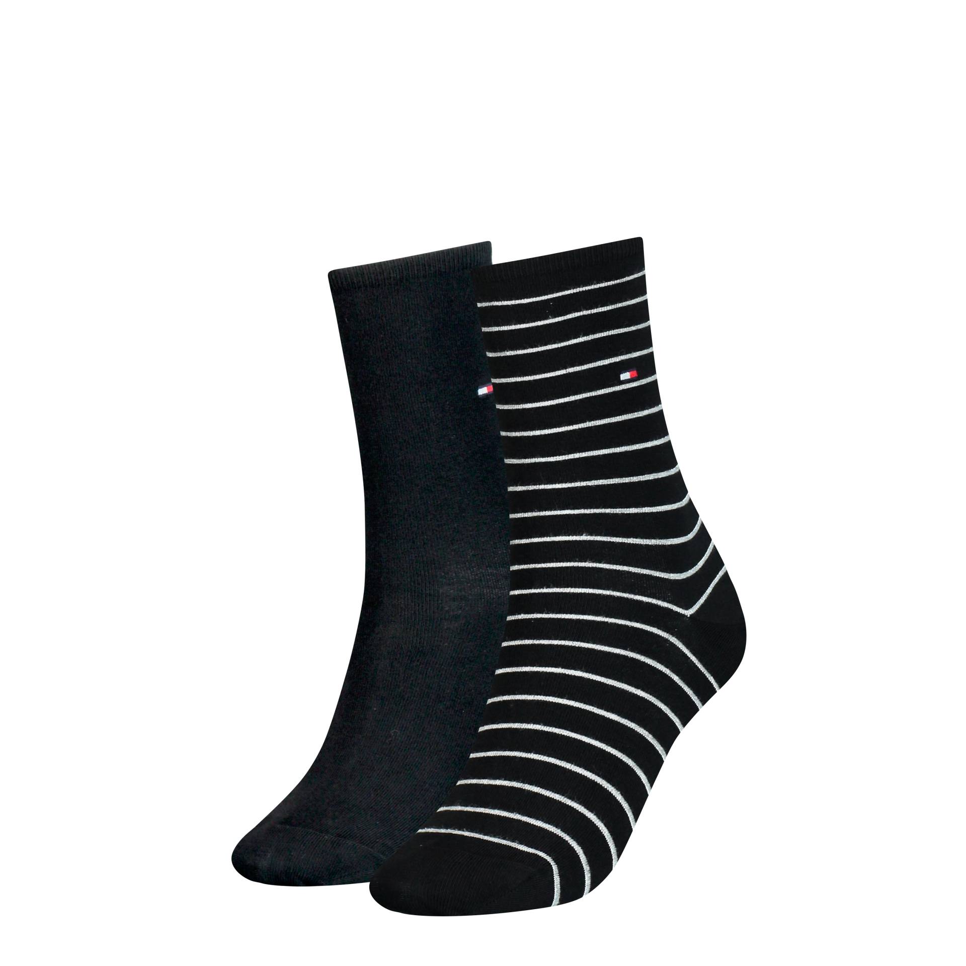 Tommy Hilfiger Socken »TH WOMEN SOCK 2P SMALL STRIPE«, (2 Paar), mit schmalem Rippenbündchen, meliert, gestreift von Tommy Hilfiger