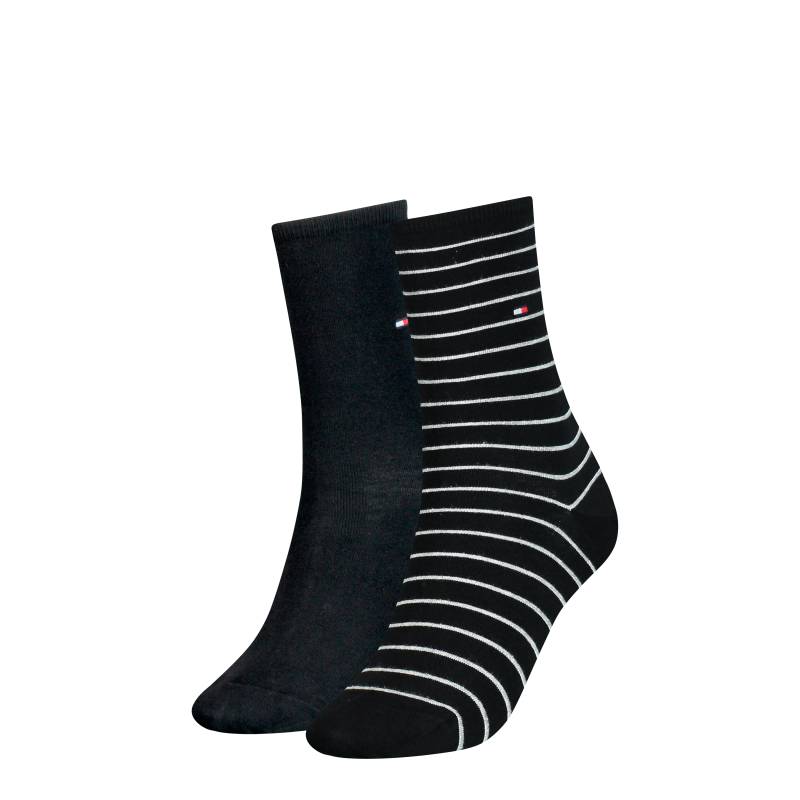 Tommy Hilfiger Socken »TH WOMEN SOCK 2P SMALL STRIPE«, (2 Paar), mit schmalem Rippenbündchen, meliert, gestreift von Tommy Hilfiger
