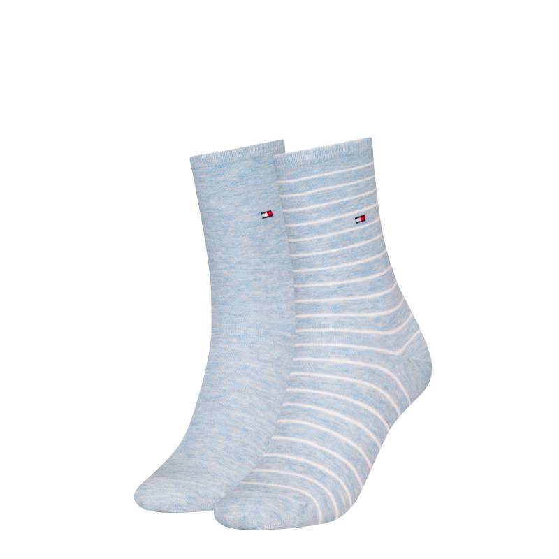 Tommy Hilfiger Socken »TH WOMEN SOCK 2P SMALL STRIPE«, (2 Paar), mit schmalem Rippenbündchen, meliert, gestreift von Tommy Hilfiger