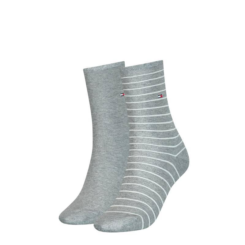 Tommy Hilfiger Socken »TH WOMEN SOCK 2P SMALL STRIPE«, (2 Paar), mit schmalem Rippenbündchen, meliert, gestreift von Tommy Hilfiger