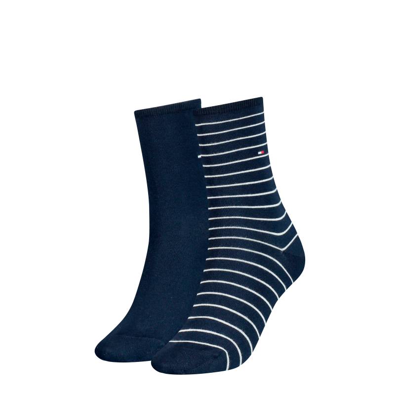 Tommy Hilfiger Socken »TH WOMEN SOCK 2P SMALL STRIPE«, (2 Paar), mit schmalem Rippenbündchen, meliert, gestreift von Tommy Hilfiger