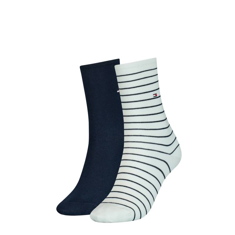 Tommy Hilfiger Socken »TH WOMEN SOCK 2P SMALL STRIPE«, (2 Paar), mit schmalem Rippenbündchen, meliert, gestreift von Tommy Hilfiger