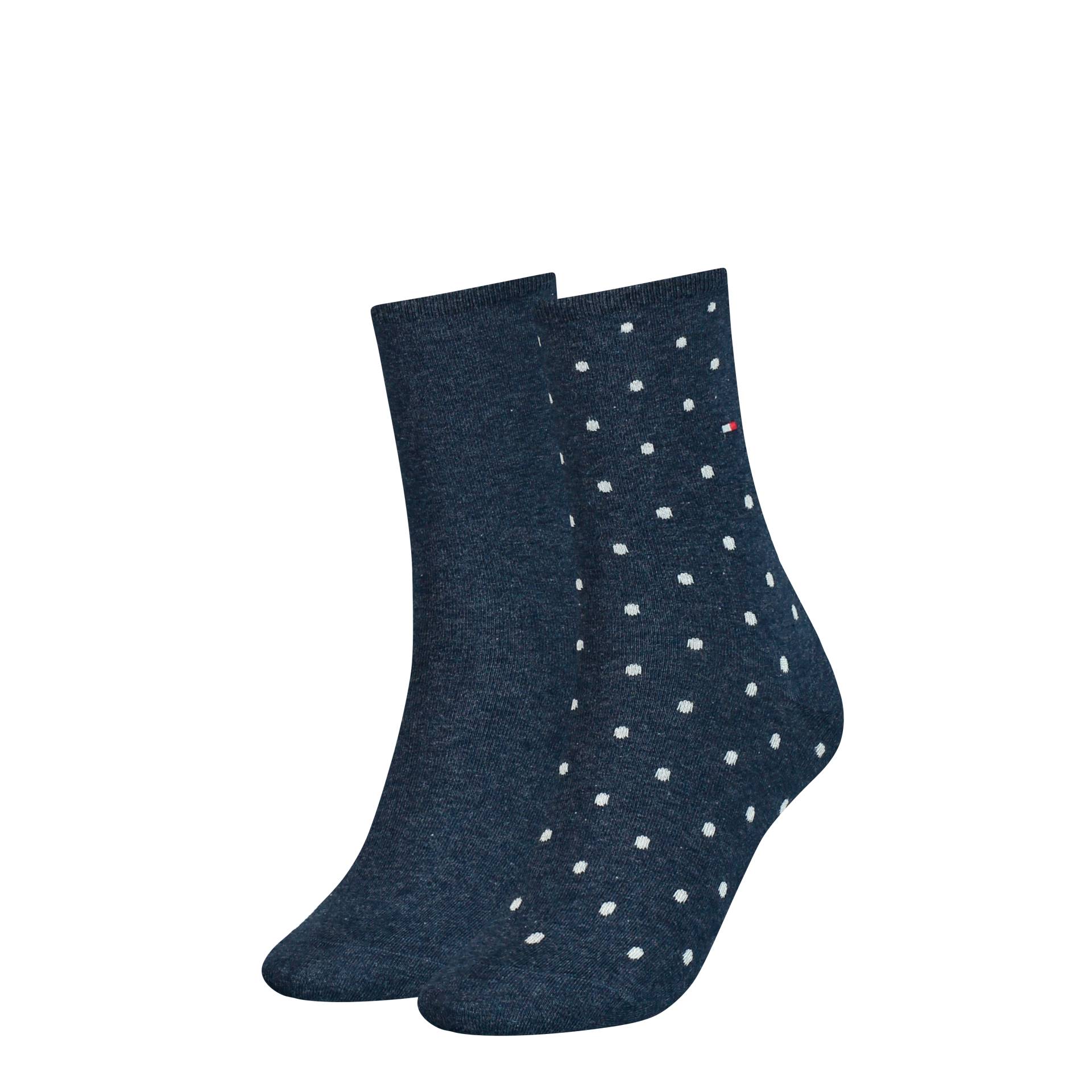 Tommy Hilfiger Socken »TH WOMEN SOCK DOT 2P«, (2 Paar), mit feinem Rippenbündchen und Logostickerei von Tommy Hilfiger