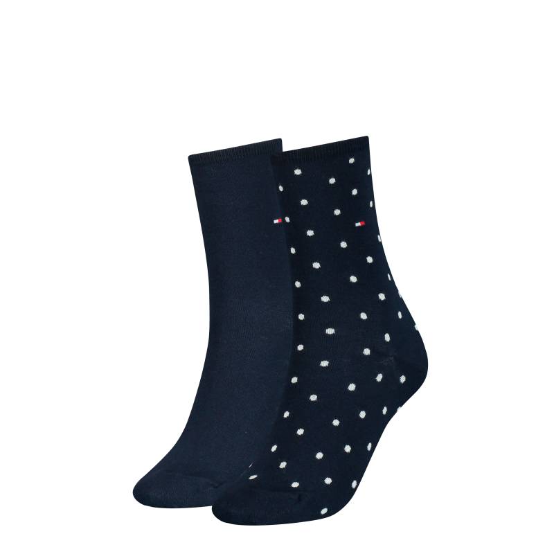 Tommy Hilfiger Socken »TH WOMEN SOCK DOT 2P«, (2 Paar), mit feinem Rippenbündchen und Logostickerei von Tommy Hilfiger
