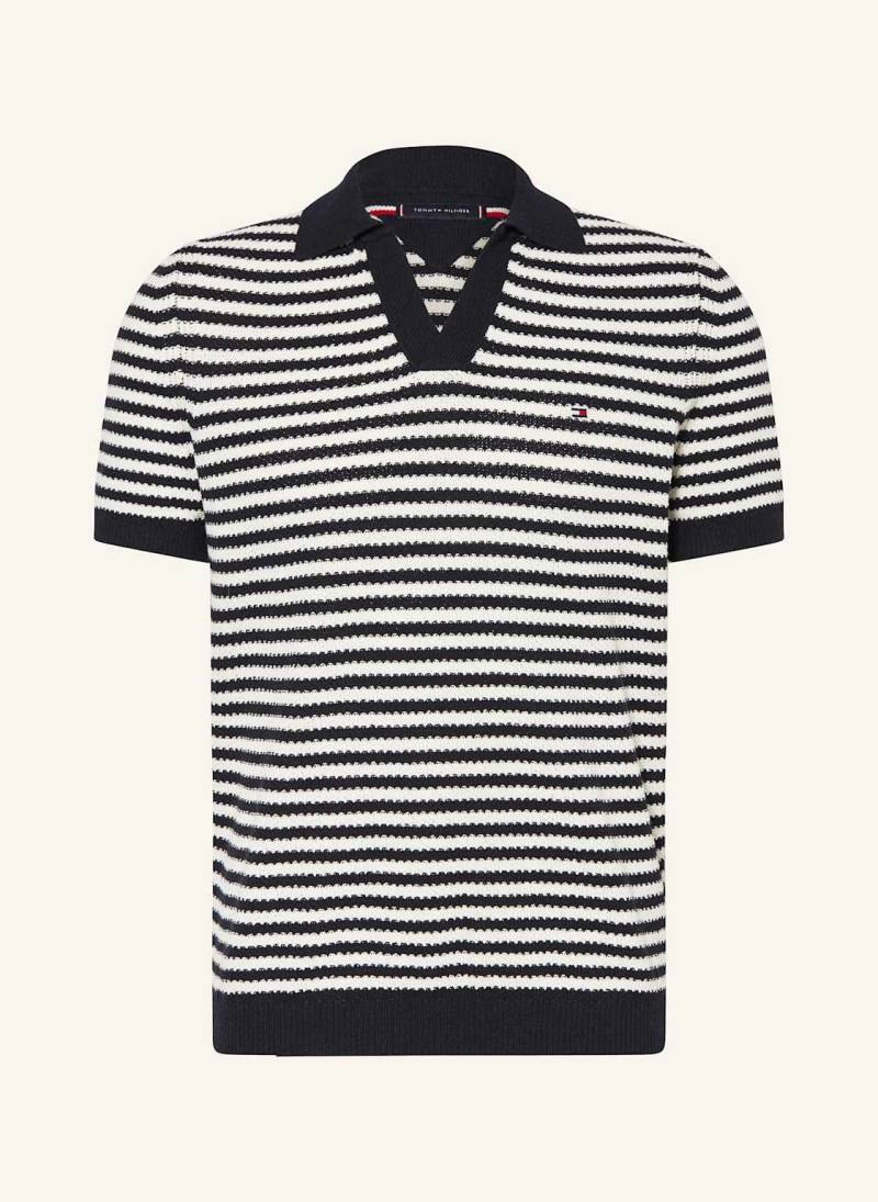 Tommy Hilfiger Strick-Poloshirt Regular Fit blau von Tommy Hilfiger
