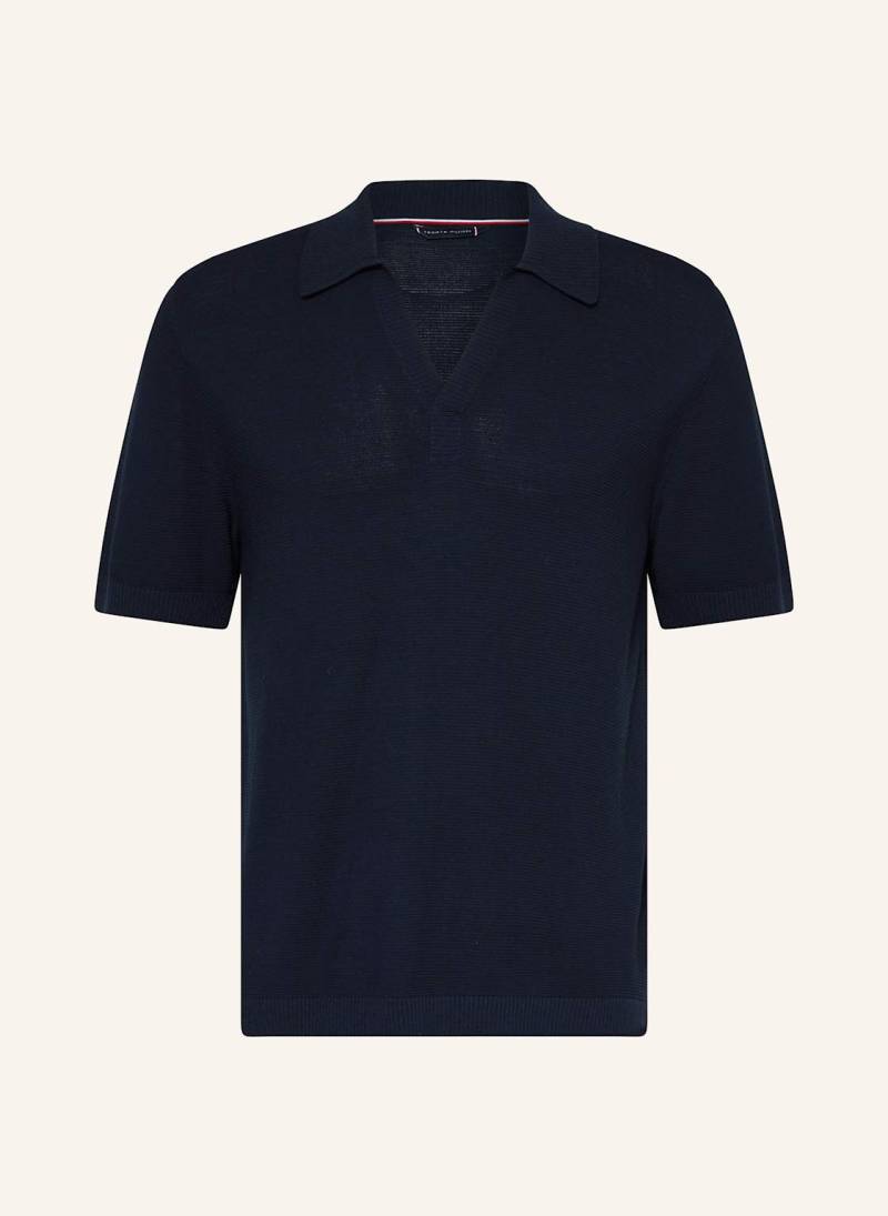 Tommy Hilfiger Strick-Poloshirt Regular Fit blau von Tommy Hilfiger