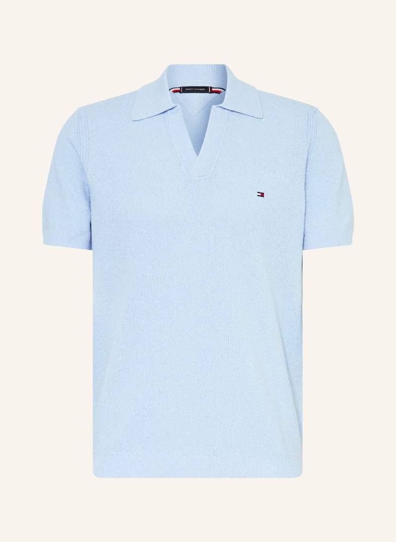 Tommy Hilfiger Strick-Poloshirt Regular Fit blau von Tommy Hilfiger