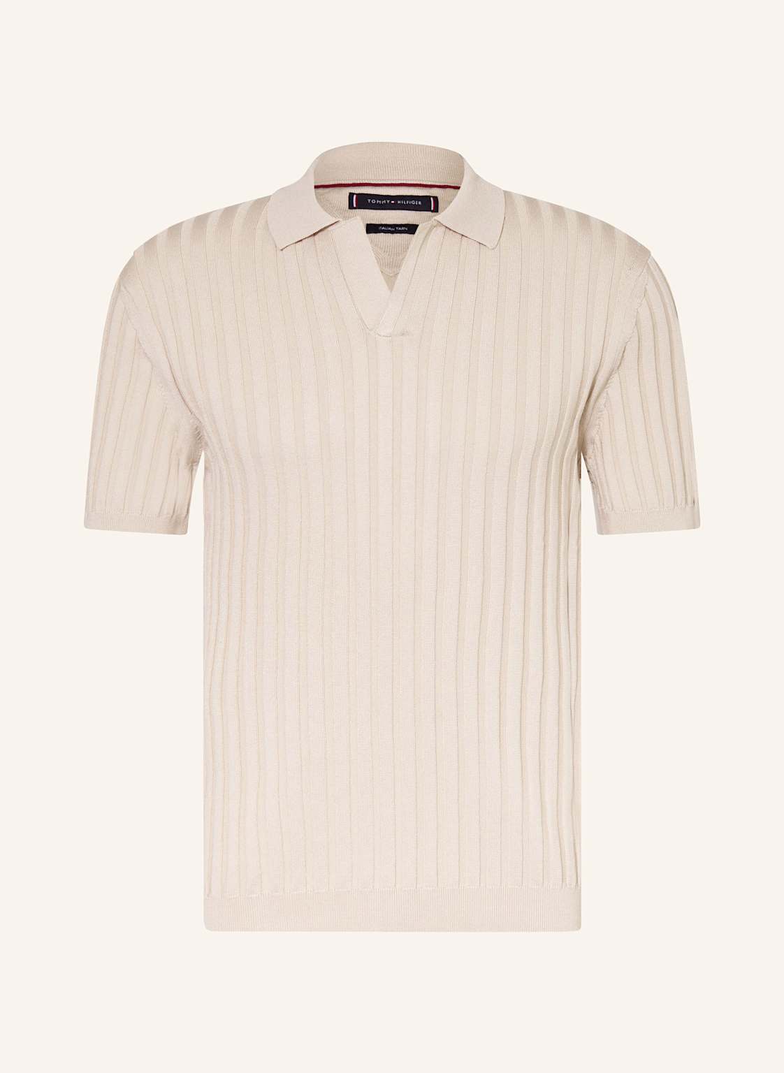 Tommy Hilfiger Strick-Poloshirt beige von Tommy Hilfiger
