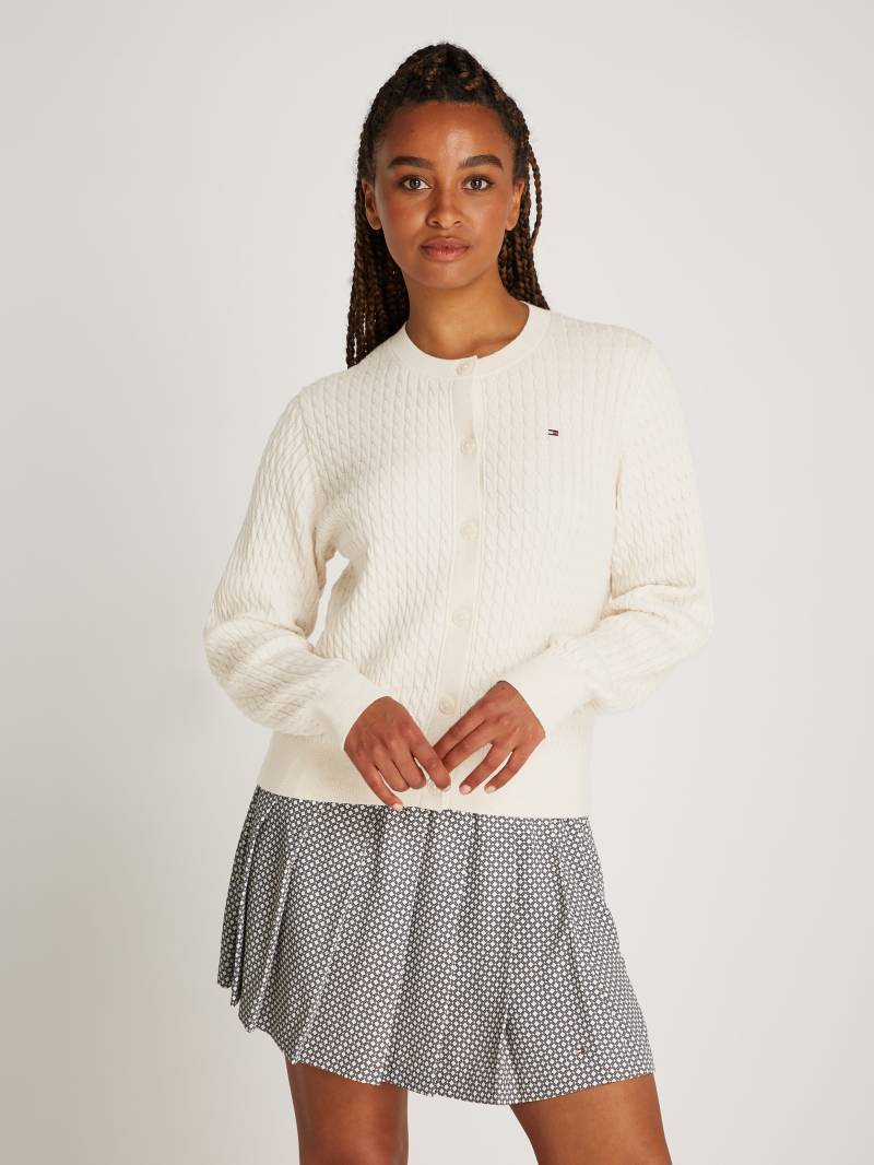 Tommy Hilfiger Strickjacke »CO CABLE C-NK CARDIGAN«, mit Zopfstruktur von Tommy Hilfiger