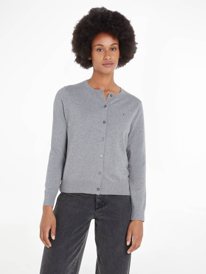 Tommy Hilfiger Cardigan »CO JERSEY STITCH CARDIGAN«, mit Logostickerei von Tommy Hilfiger