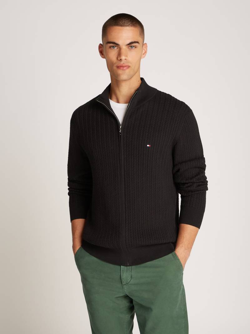 Tommy Hilfiger Strickjacke »HERRINGBONE STRUCTURE ZIP THRU«, mit Zopfmuster von Tommy Hilfiger