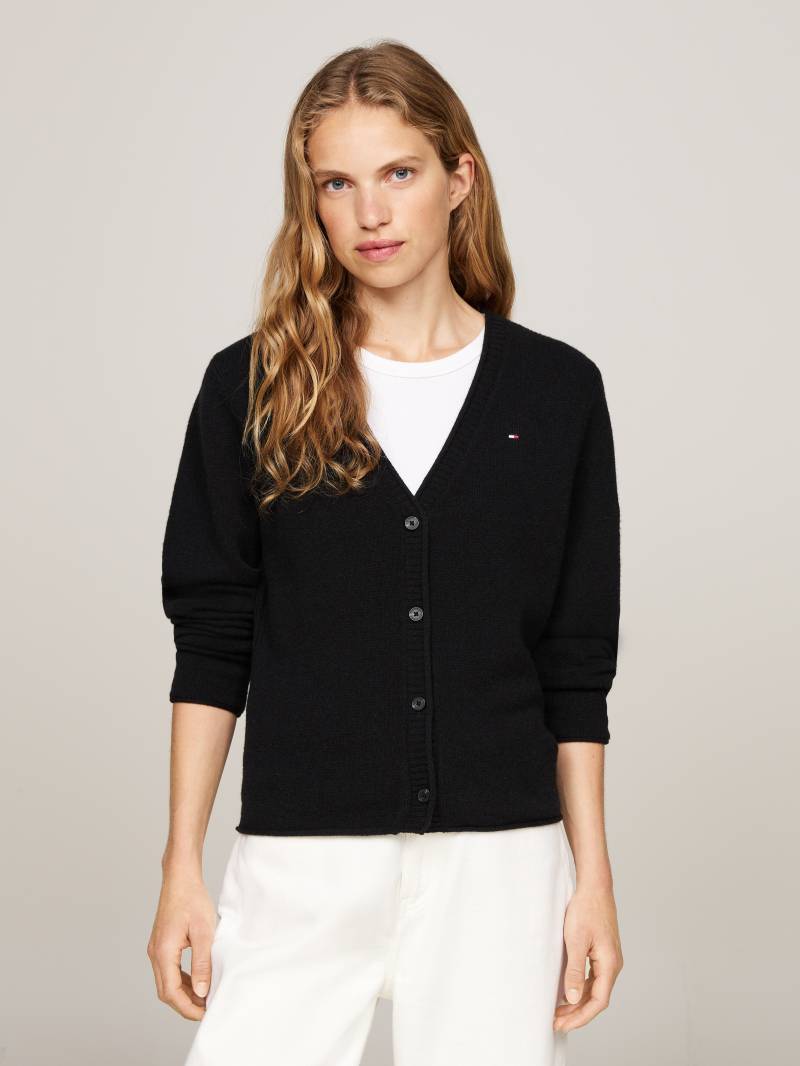 Tommy Hilfiger Strickjacke »SOFT WOOL V-NK CARDIGAN«, mit V-Ausschnitt, 100% Wolle von Tommy Hilfiger