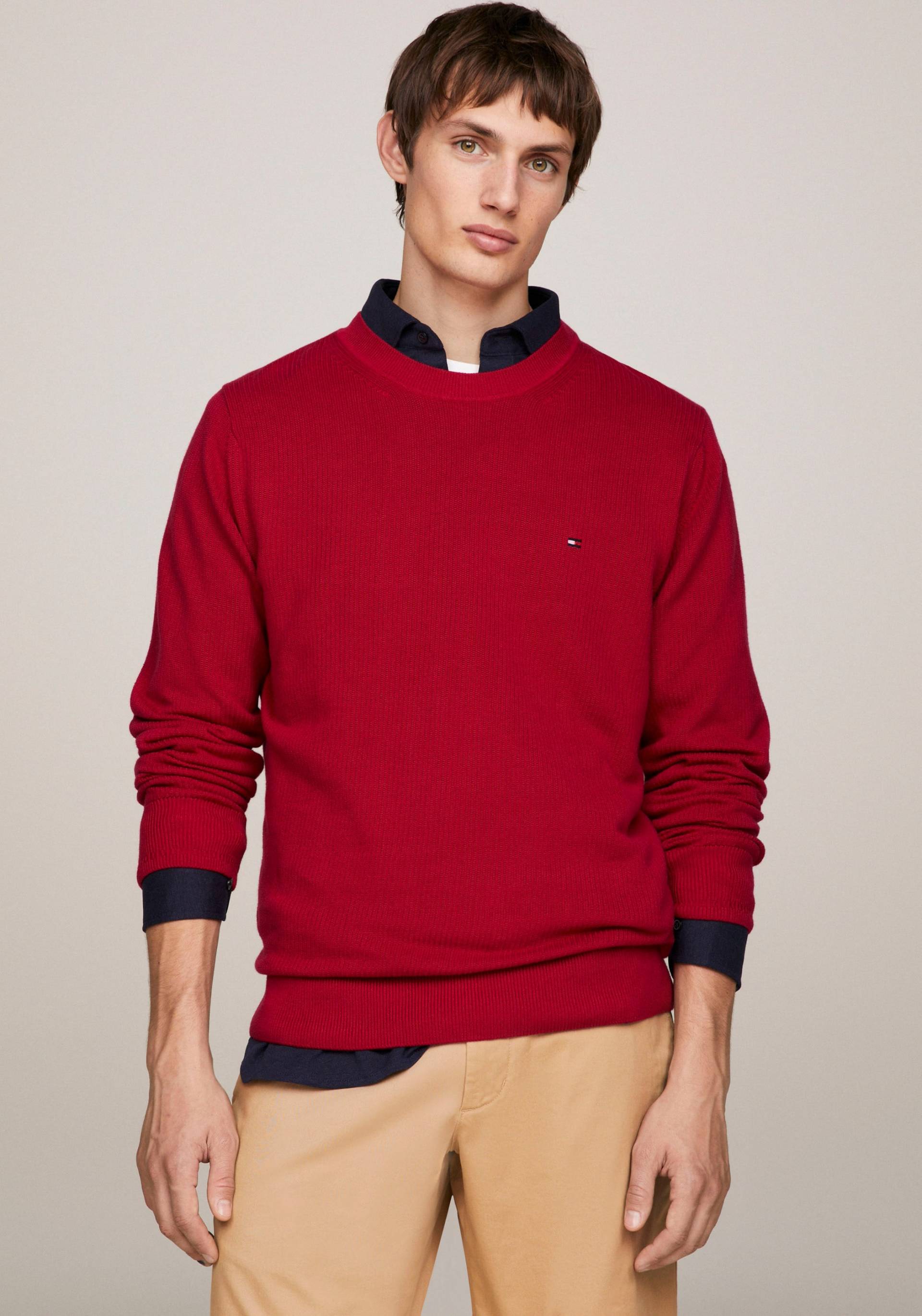 Tommy Hilfiger Longpullover »CHAIN RIDGE STRUCTURE C NECK«, mit Rundhalsausschnitt von Tommy Hilfiger