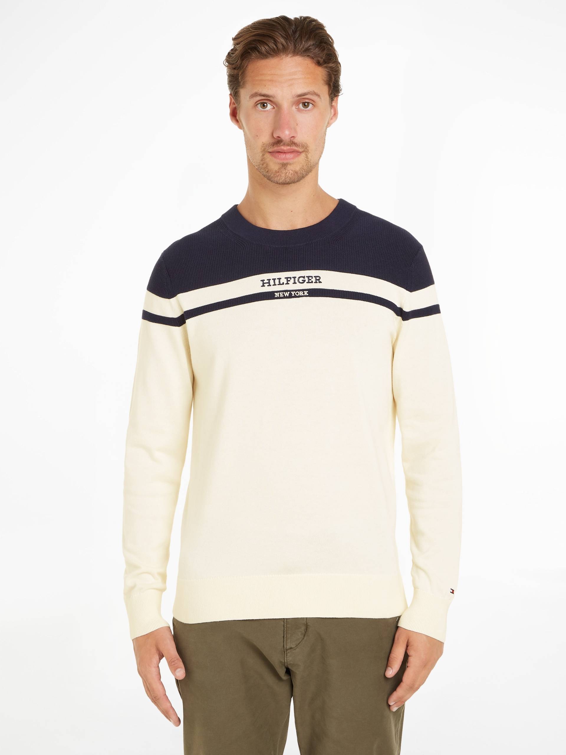 Tommy Hilfiger Strickpullover »COLORBLOCK GRAPHIC C NK SWEATER«, mit Markendetails von Tommy Hilfiger