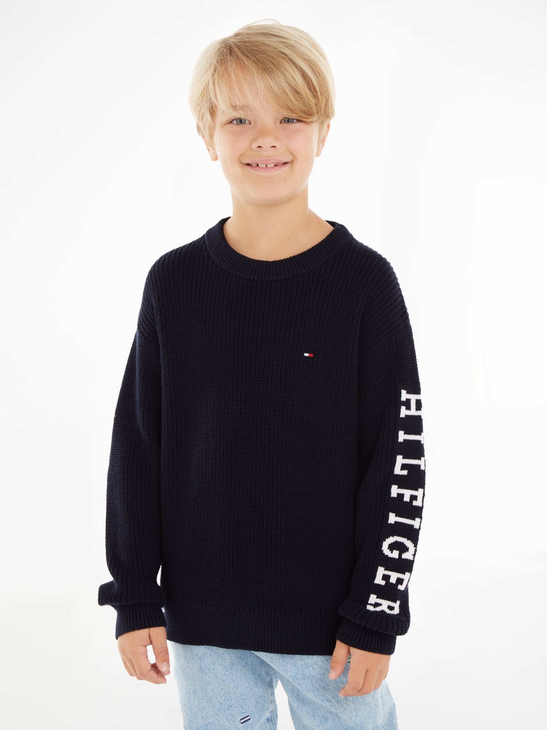 Tommy Hilfiger Strickpullover »MONOTYPE SWEATER«, mit modischen Label-Applikationen von Tommy Hilfiger