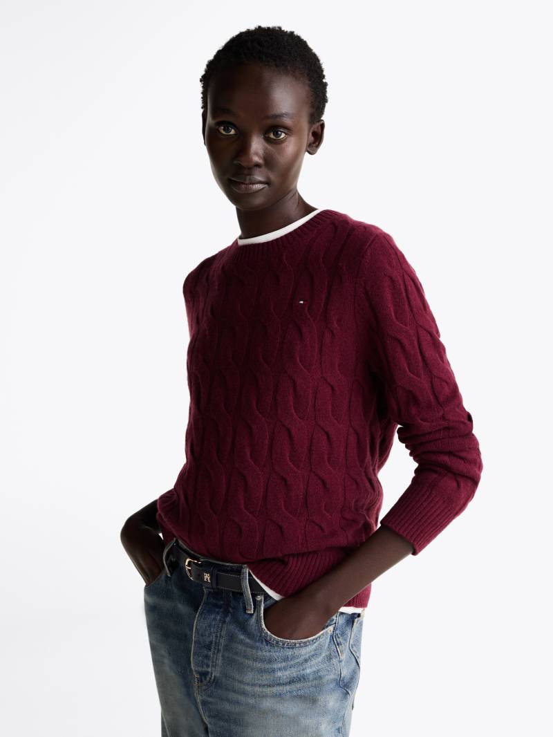 Tommy Hilfiger Strickpullover »SOFT WOOL CABLE C-NK«, mit Zopfmuster, aus reiner Wolle von Tommy Hilfiger