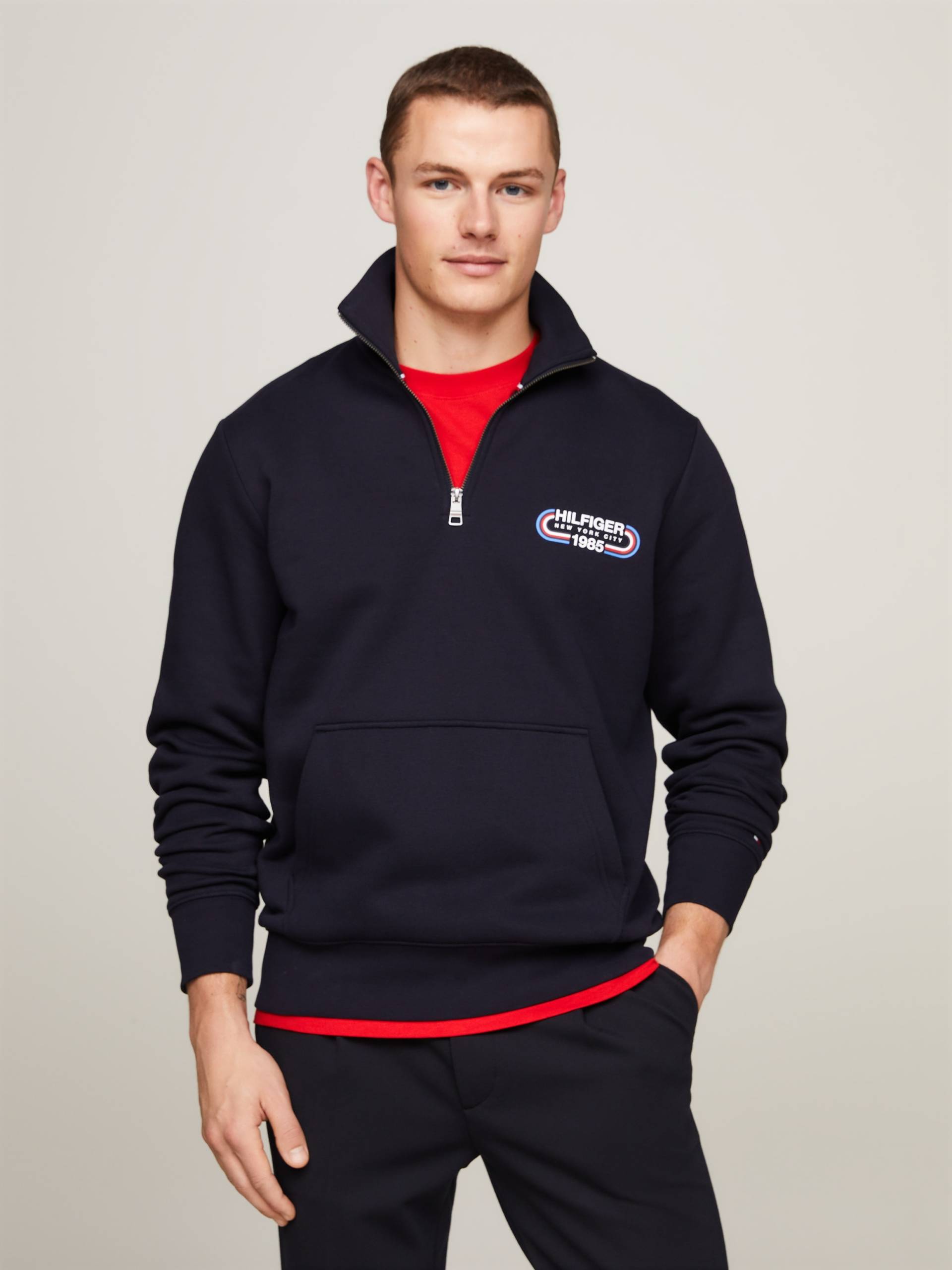 Tommy Hilfiger Sweatshirt »HILFIGER TRACK GRAPHIC HALF ZIP« von Tommy Hilfiger