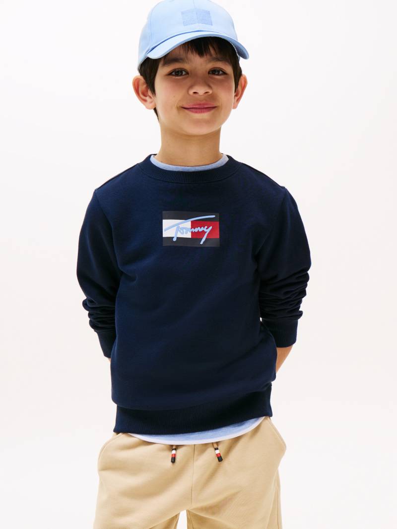 Tommy Hilfiger Sweatshirt »TOMMY SCRIPT FLAG SWEATSHIRT«, für Kinder bis 16 Jahre, Flag-Logo-Druck von Tommy Hilfiger
