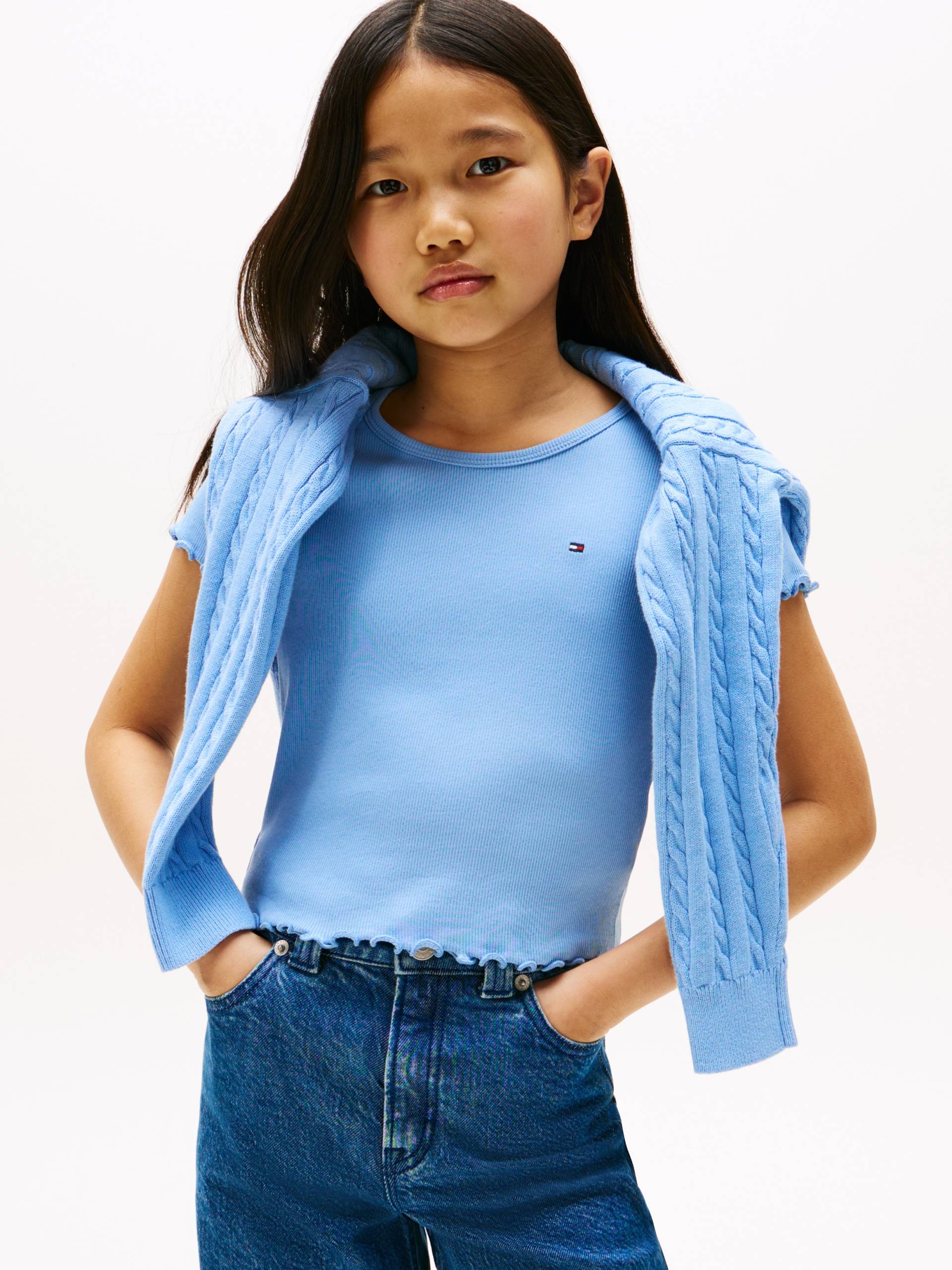 Tommy Hilfiger T-Shirt »ESSENTIAL RIB TOP SS«, mit Babylock-Kanten, mit Logostickerei Tommy Hilfiger T-Shirt »ESSENTIAL RIB TOP SS«, mit Babylock-Kanten, mit Logostickerei von Tommy Hilfiger
