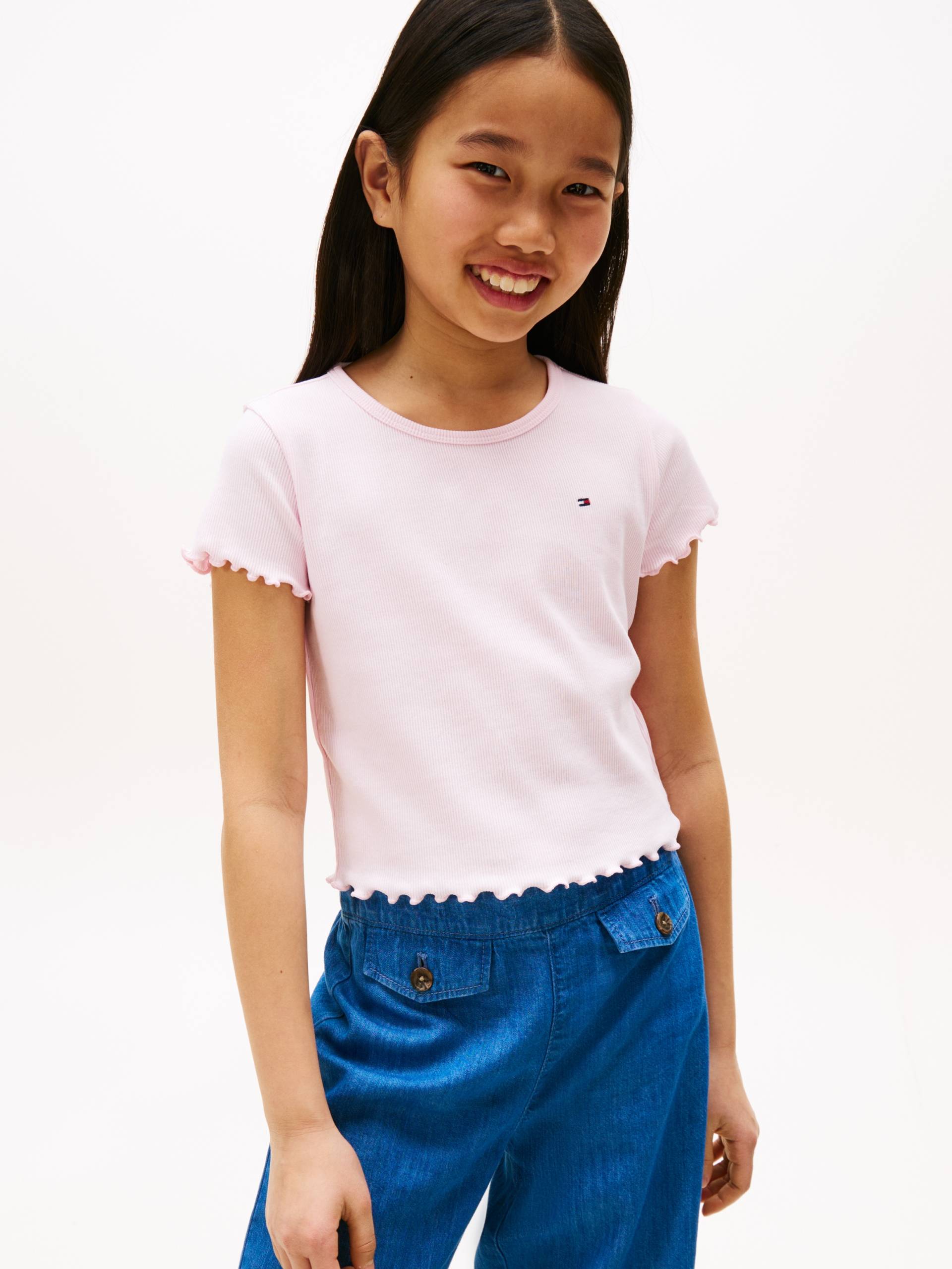 Tommy Hilfiger T-Shirt »ESSENTIAL RIB TOP SS«, mit Babylock-Kanten, mit Logostickerei Tommy Hilfiger T-Shirt »ESSENTIAL RIB TOP SS«, mit Babylock-Kanten, mit Logostickerei von Tommy Hilfiger