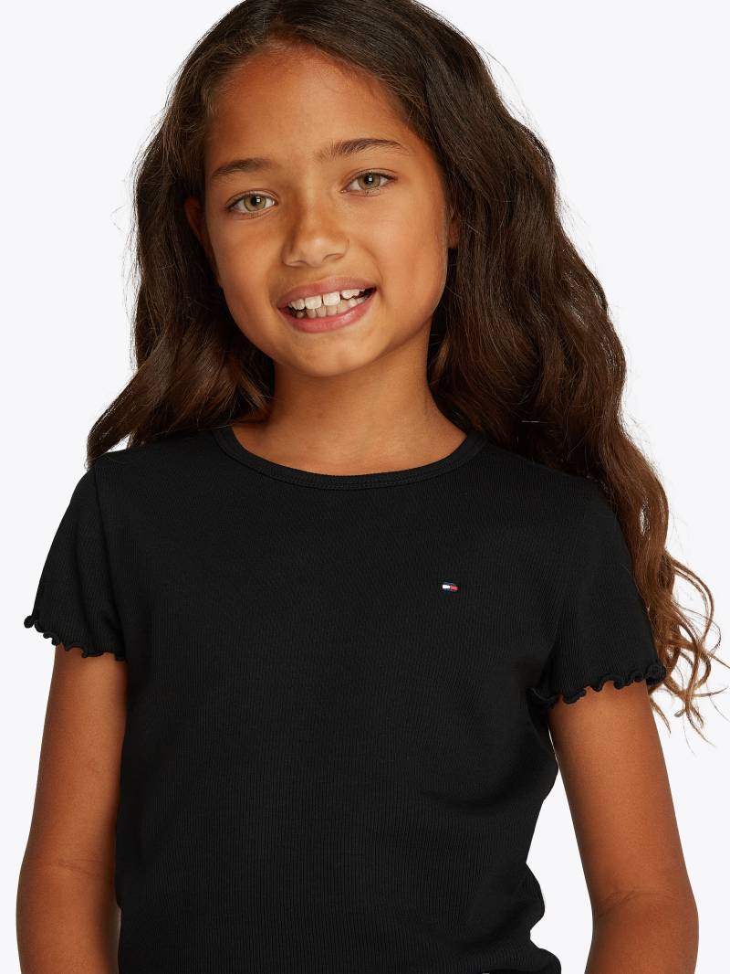 Tommy Hilfiger T-Shirt »ESSENTIAL RIB TOP SS«, mit Logostickerei von Tommy Hilfiger
