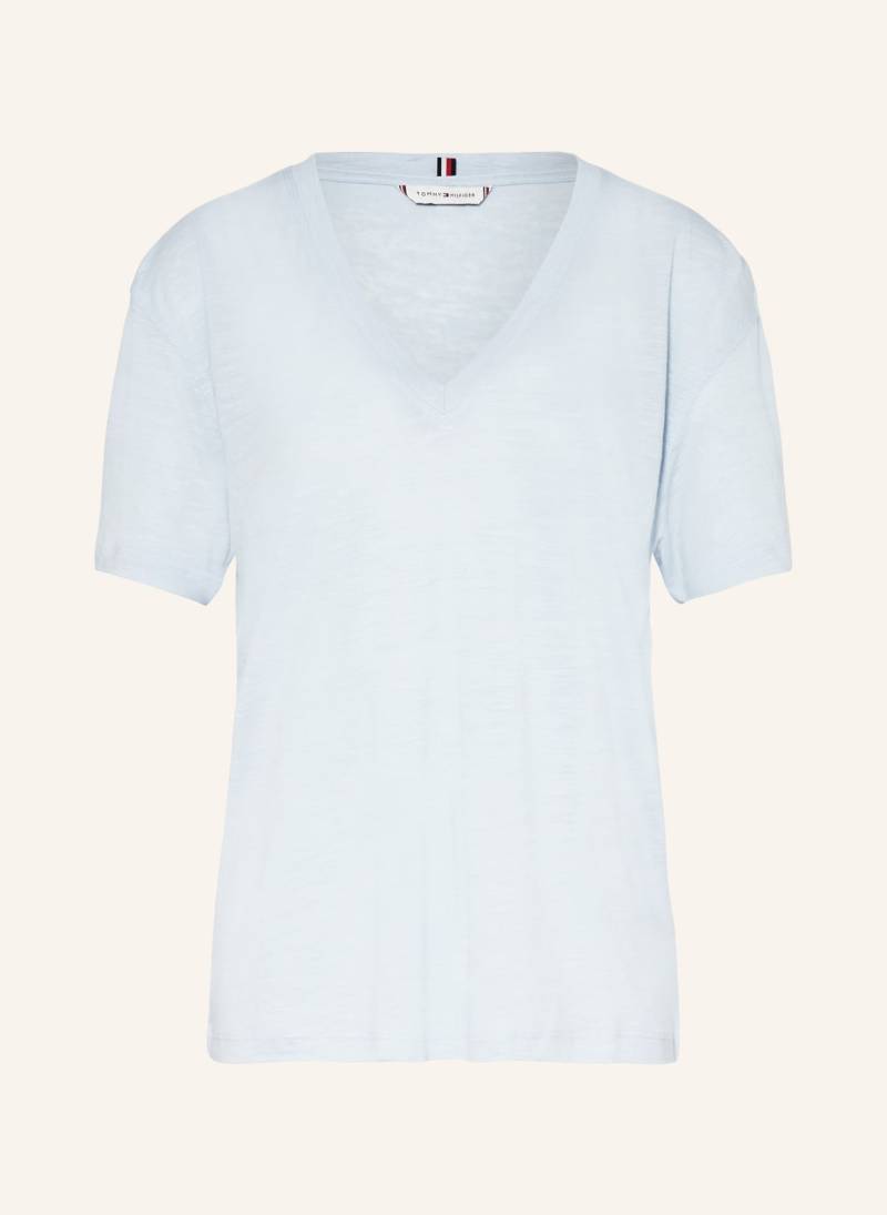 Tommy Hilfiger T-Shirt Mit Leinen blau von Tommy Hilfiger