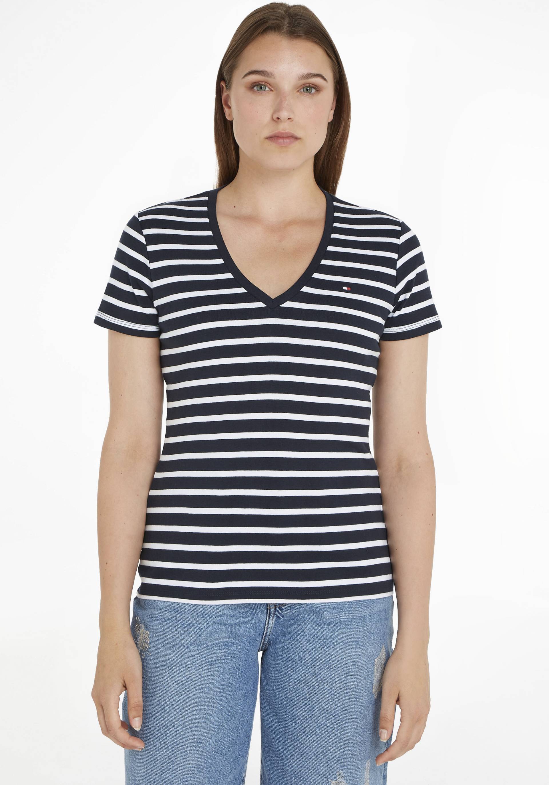 Tommy Hilfiger T-Shirt »SLIM CODY RIB V-NECK SS« von Tommy Hilfiger