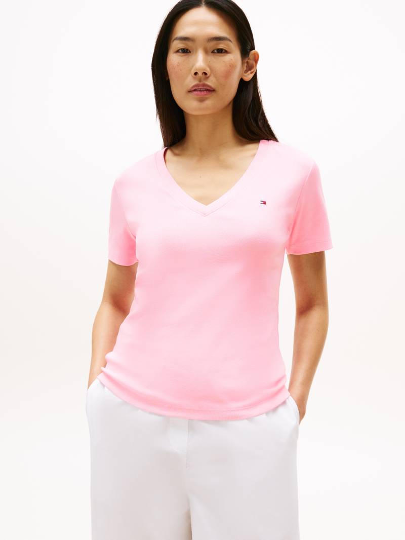 Tommy Hilfiger T-Shirt »SLIM CODY V-NK SS«, mit Logostickerei von Tommy Hilfiger