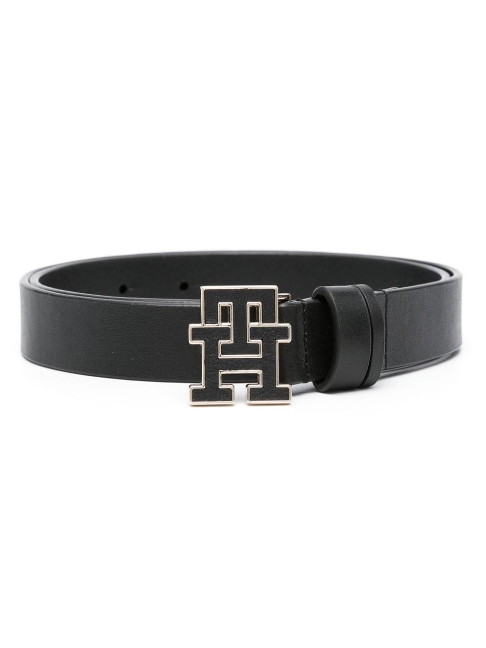 Tommy Hilfiger monogram-buckle leather belt - Black von Tommy Hilfiger