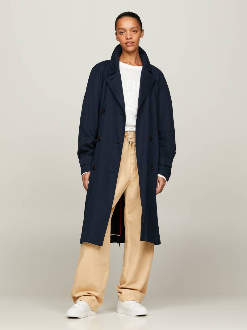 Tommy Hilfiger Trenchcoat »TENCEL BLEND FLUID TRENCH«, mit Metalllabel von Tommy Hilfiger