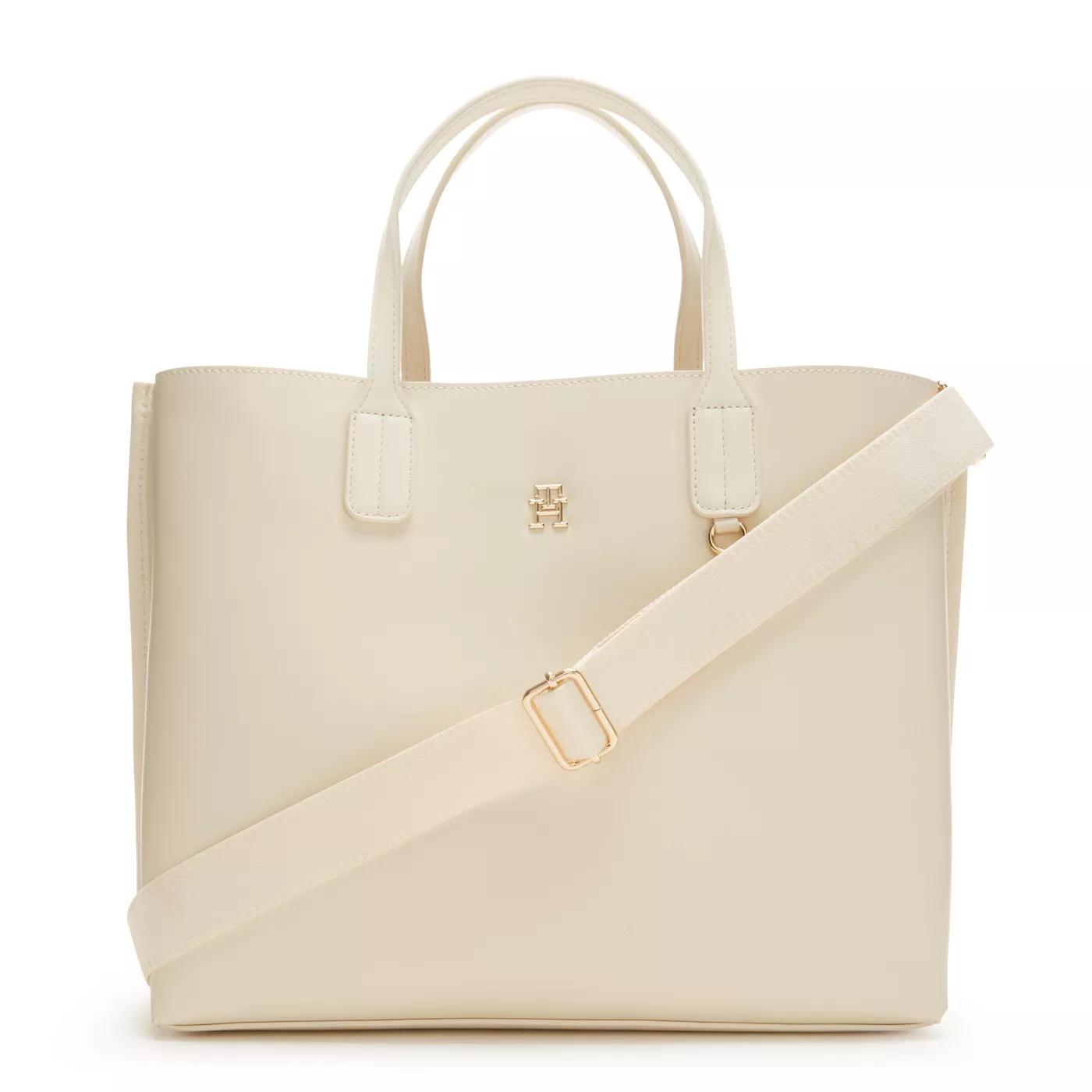 Tommy Hilfiger Umhängetasche - Tommy Hilfiger Iconic Witte Shopper AW0AW15692AEF - Gr. unisize - in Weiß - für Damen von Tommy Hilfiger