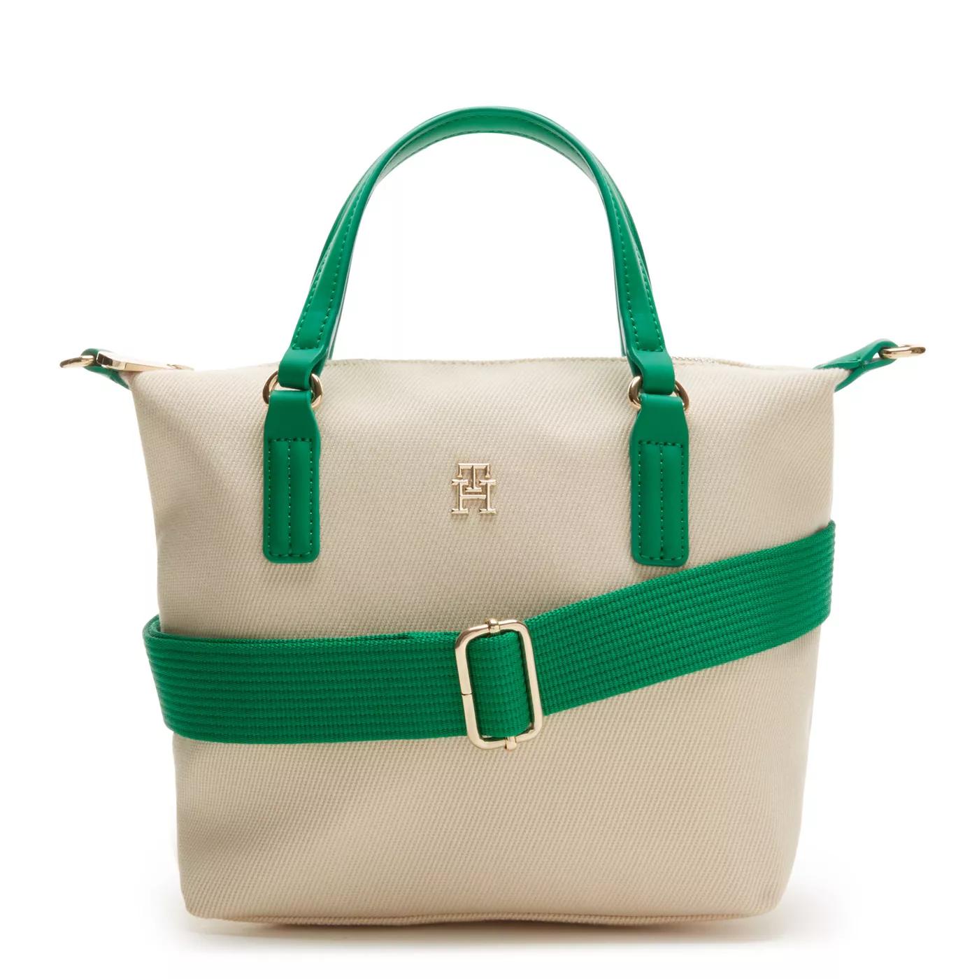 Tommy Hilfiger Umhängetasche - Tommy Hilfiger Poppy Groene Shopper AW0AW164160GD - Gr. unisize - in Weiß - für Damen von Tommy Hilfiger