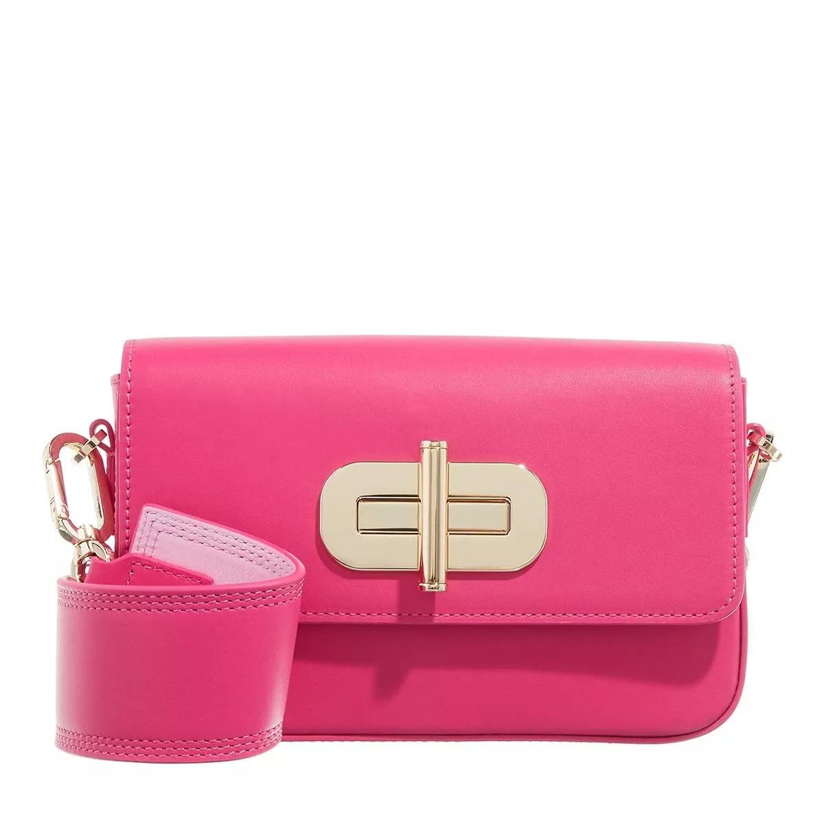 Tommy Hilfiger Umhängetasche - Turnlock Leather Journee Tl - Gr. unisize - in Rosa - für Damen von Tommy Hilfiger